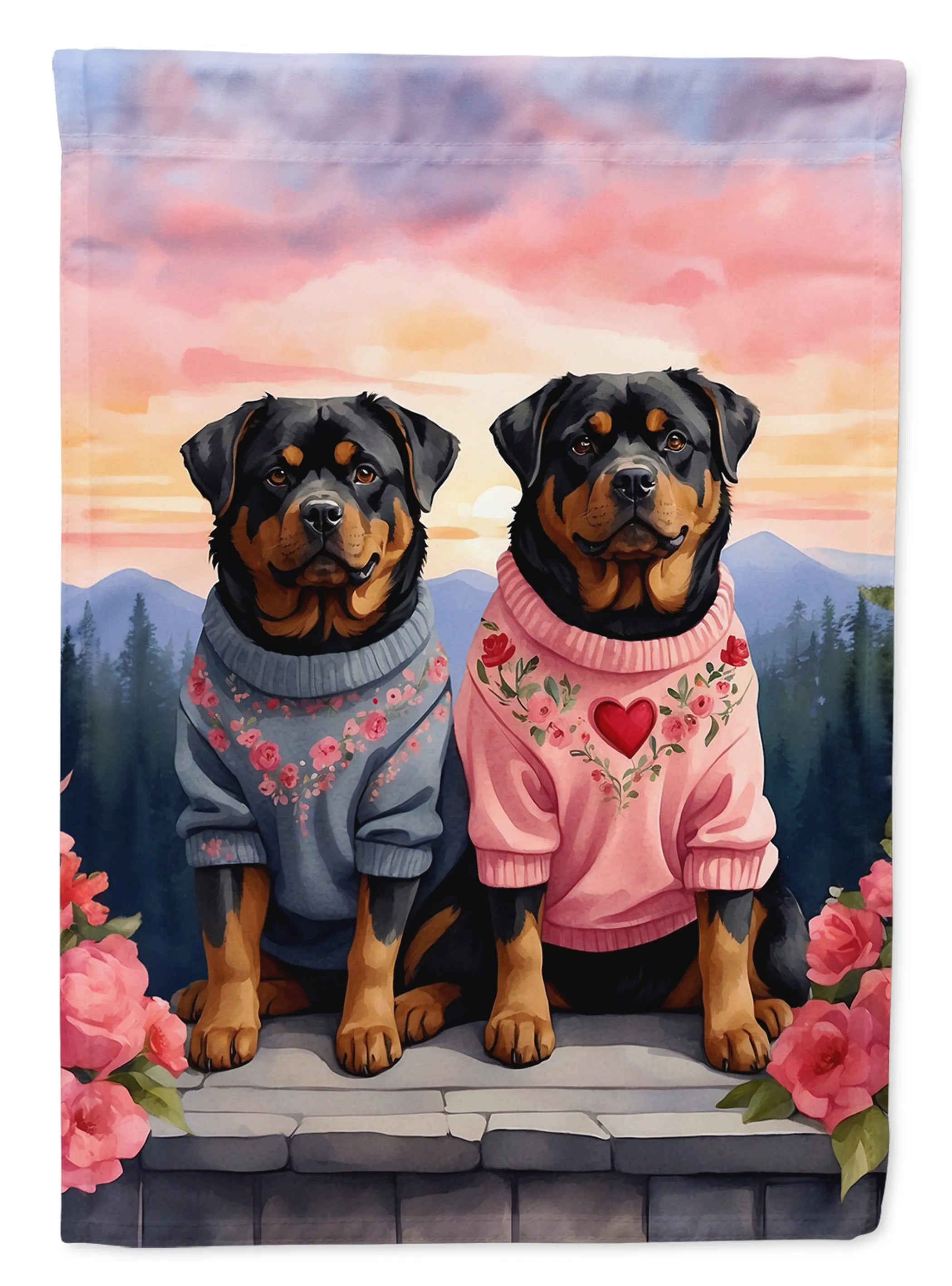 Two Hearts Decorative Flag - Size: GARDEN SIZE | Pack Of: 1 | Collection name: Two hearts