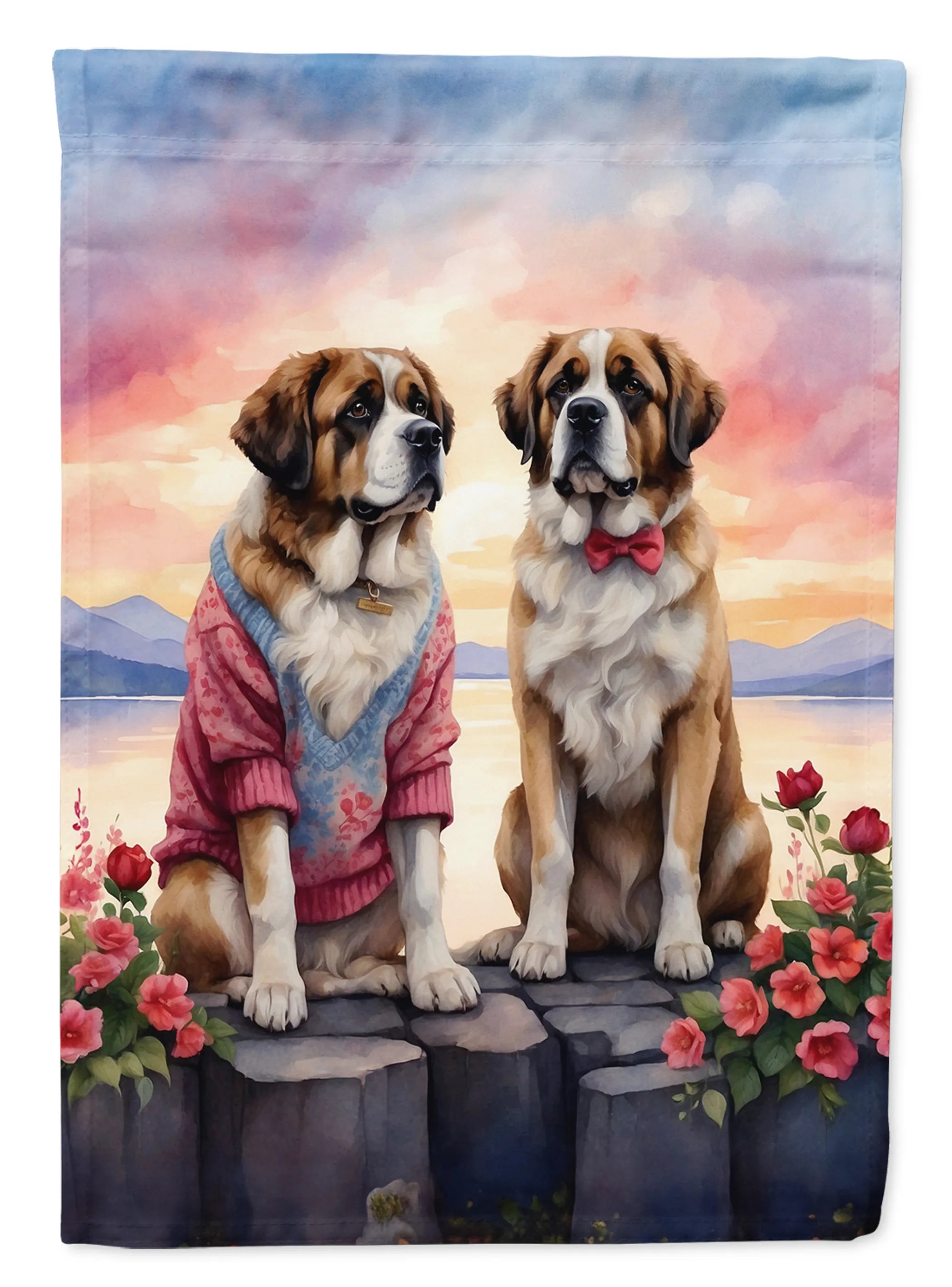 Two Hearts Decorative Flag - Size: GARDEN SIZE | Pack Of: 1 | Collection name: Two hearts