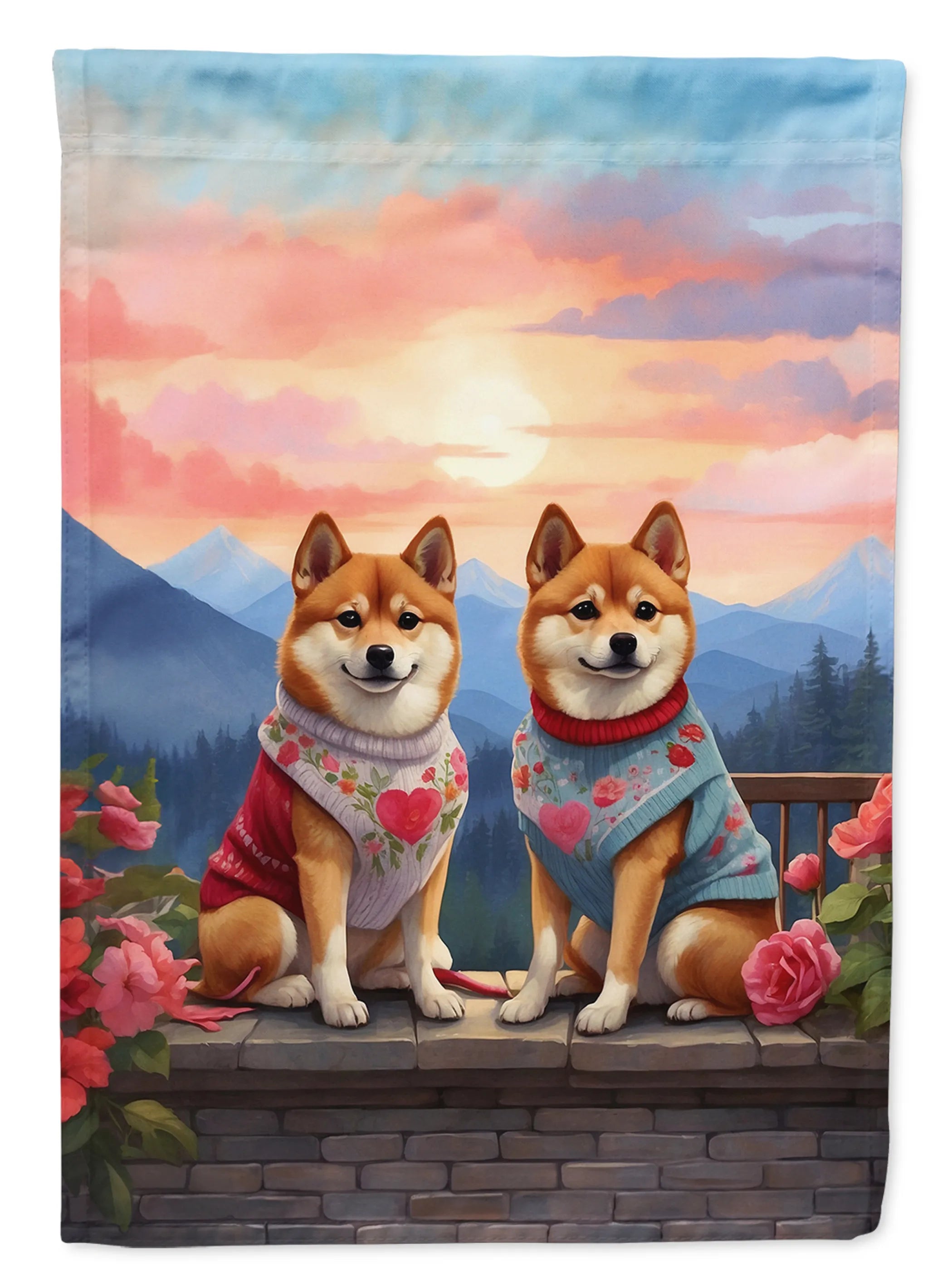 Two Hearts Decorative Flag - Size: GARDEN SIZE | Pack Of: 1 | Collection name: Two hearts