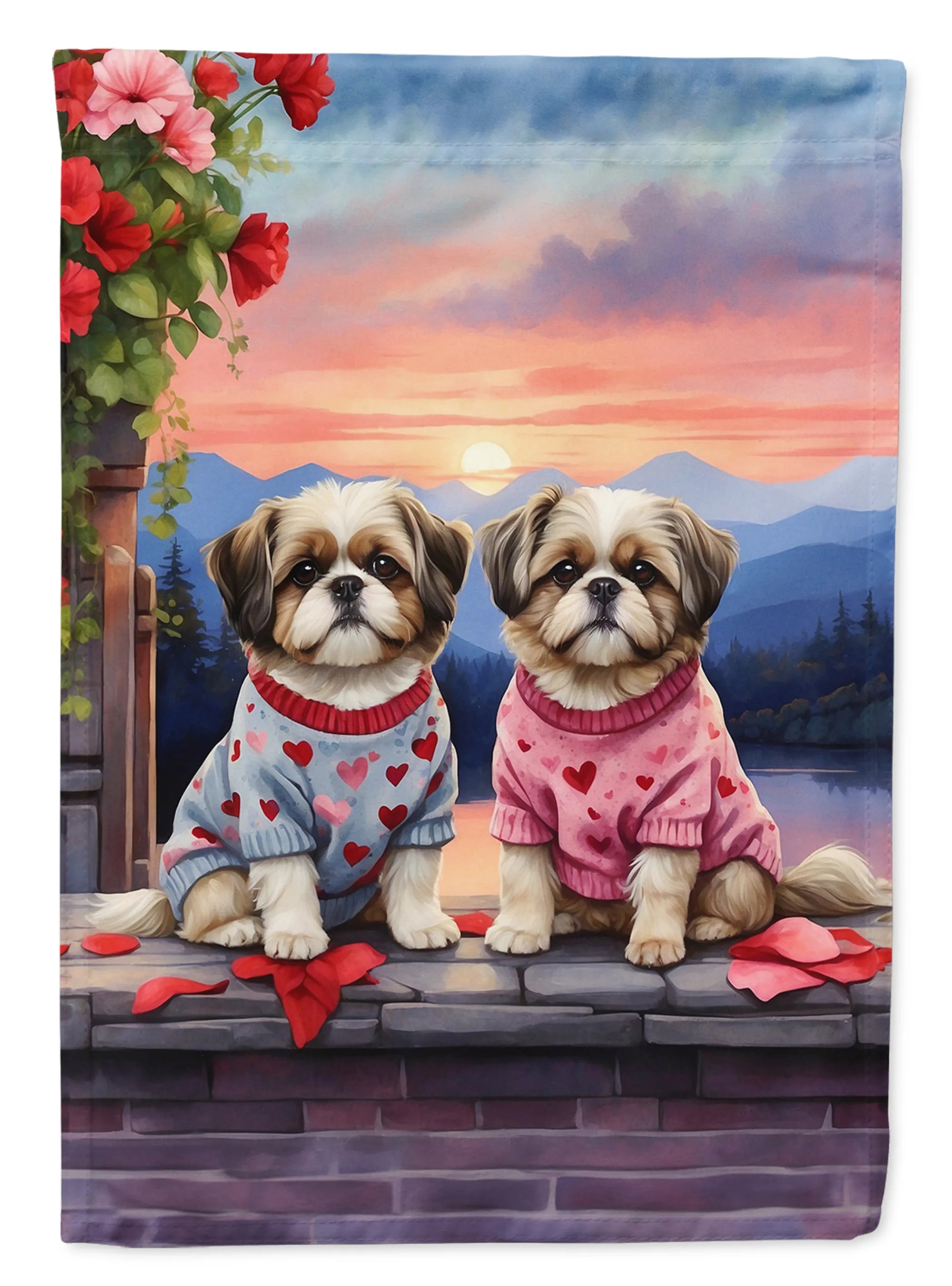 Two Hearts Decorative Flag - Size: GARDEN SIZE | Pack Of: 1 | Collection name: Two hearts