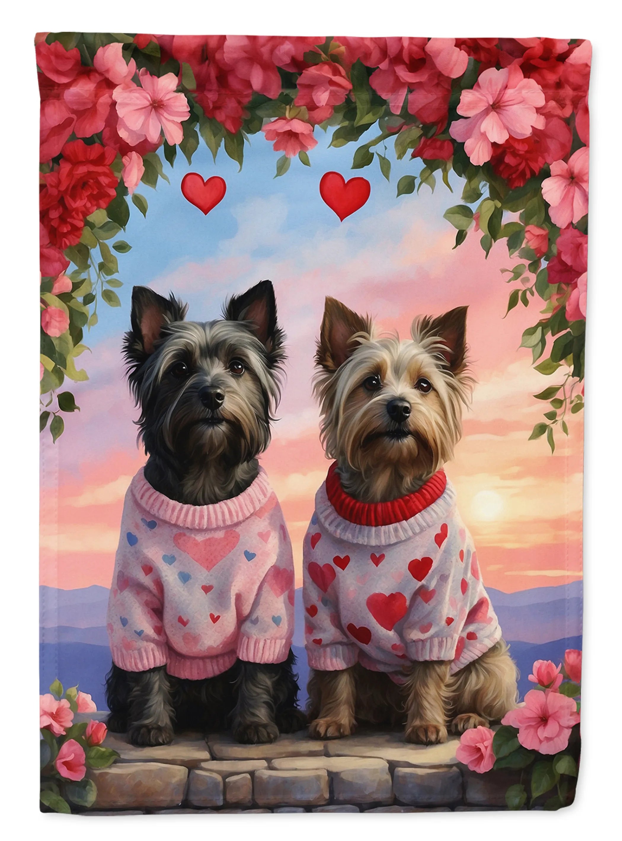 Two Hearts Decorative Flag - Size: GARDEN SIZE | Pack Of: 1 | Collection name: Two hearts