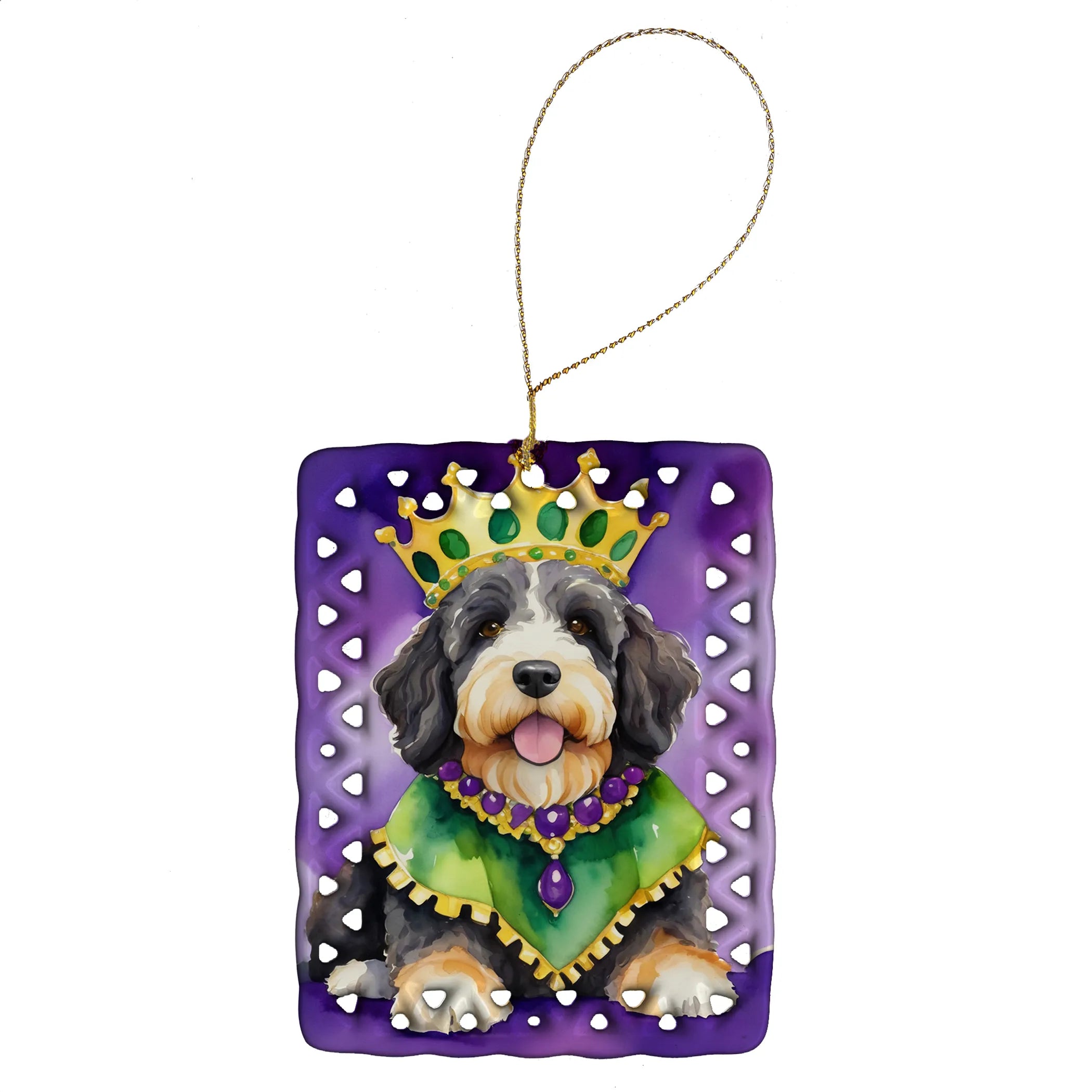 King of Mardi Gras Porcelain Ornament