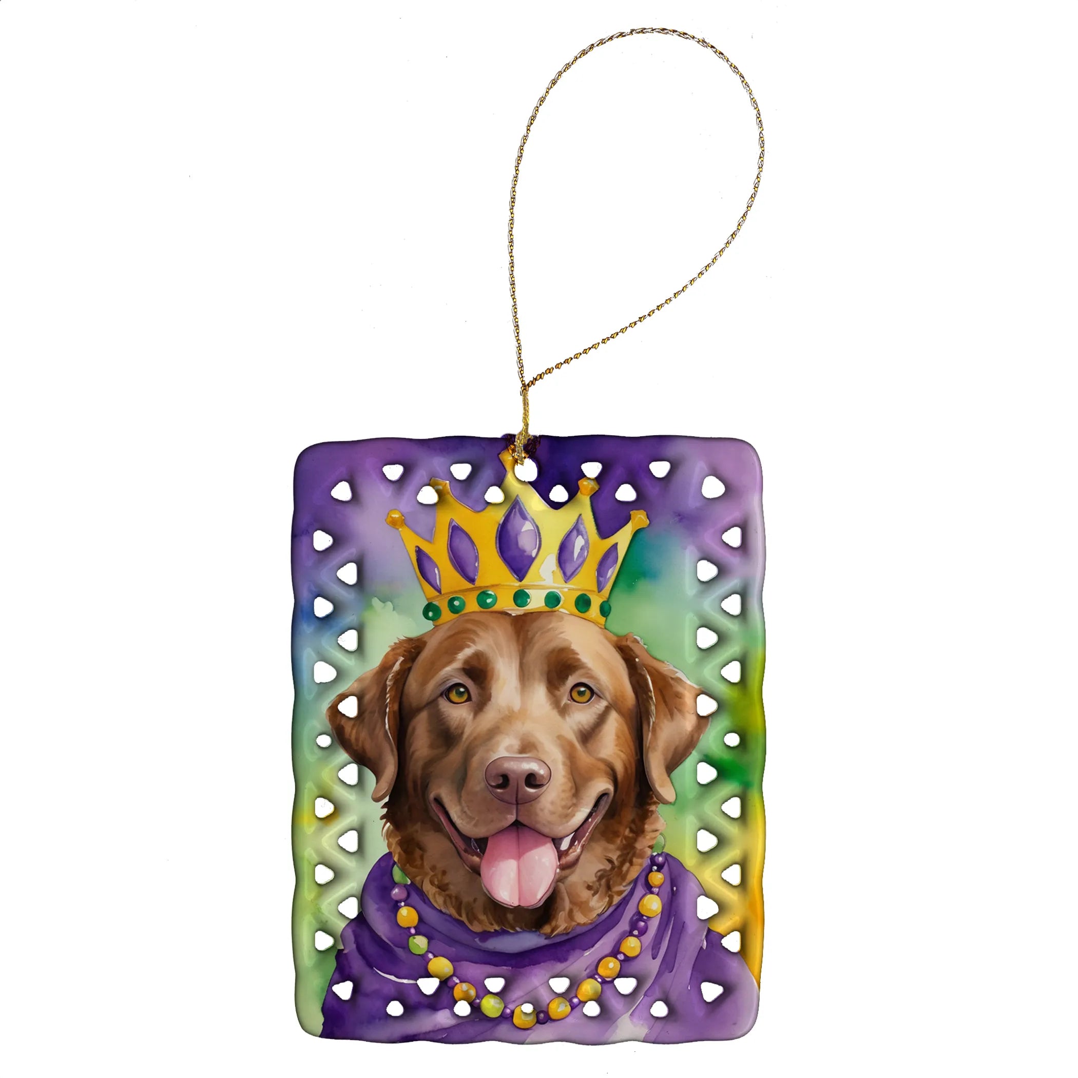 King of Mardi Gras Porcelain Ornament