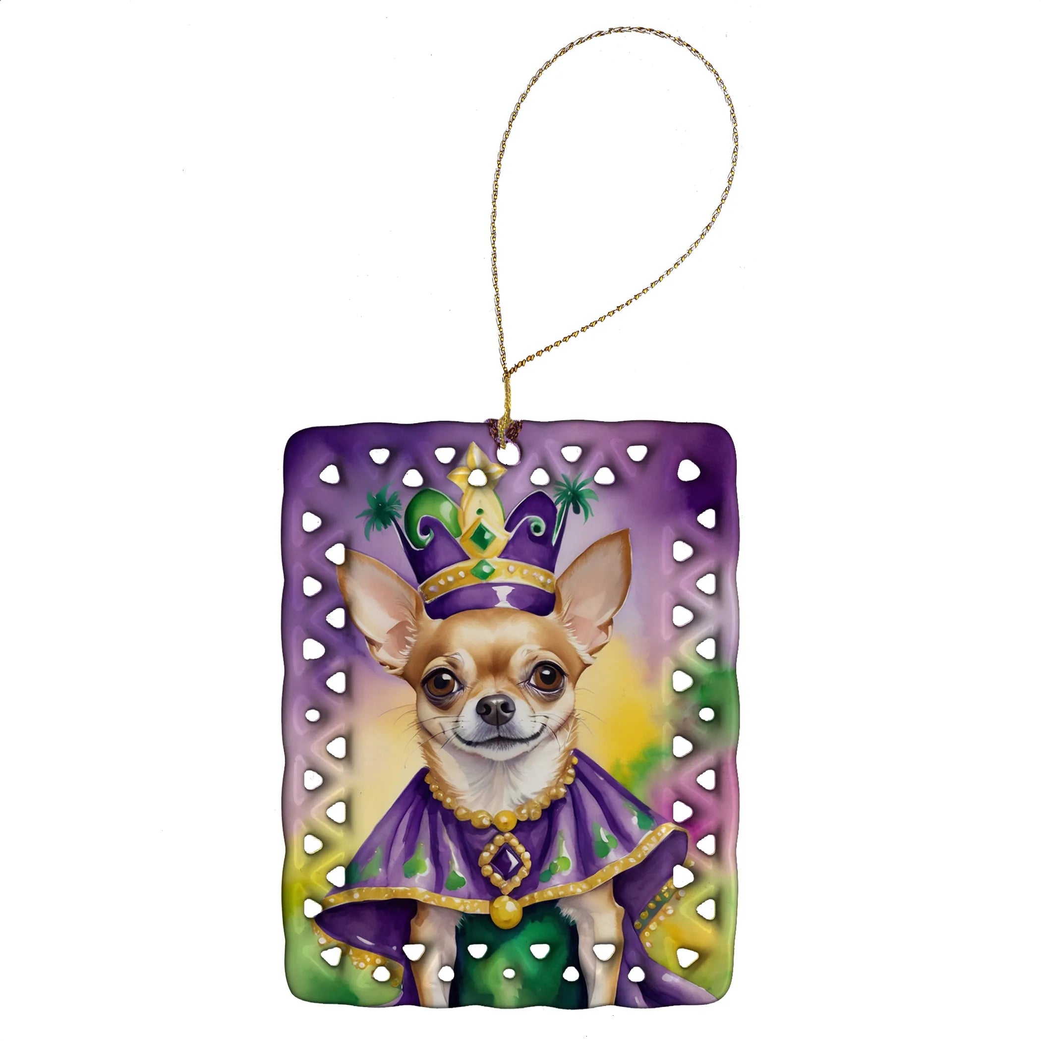 King of Mardi Gras Porcelain Ornament