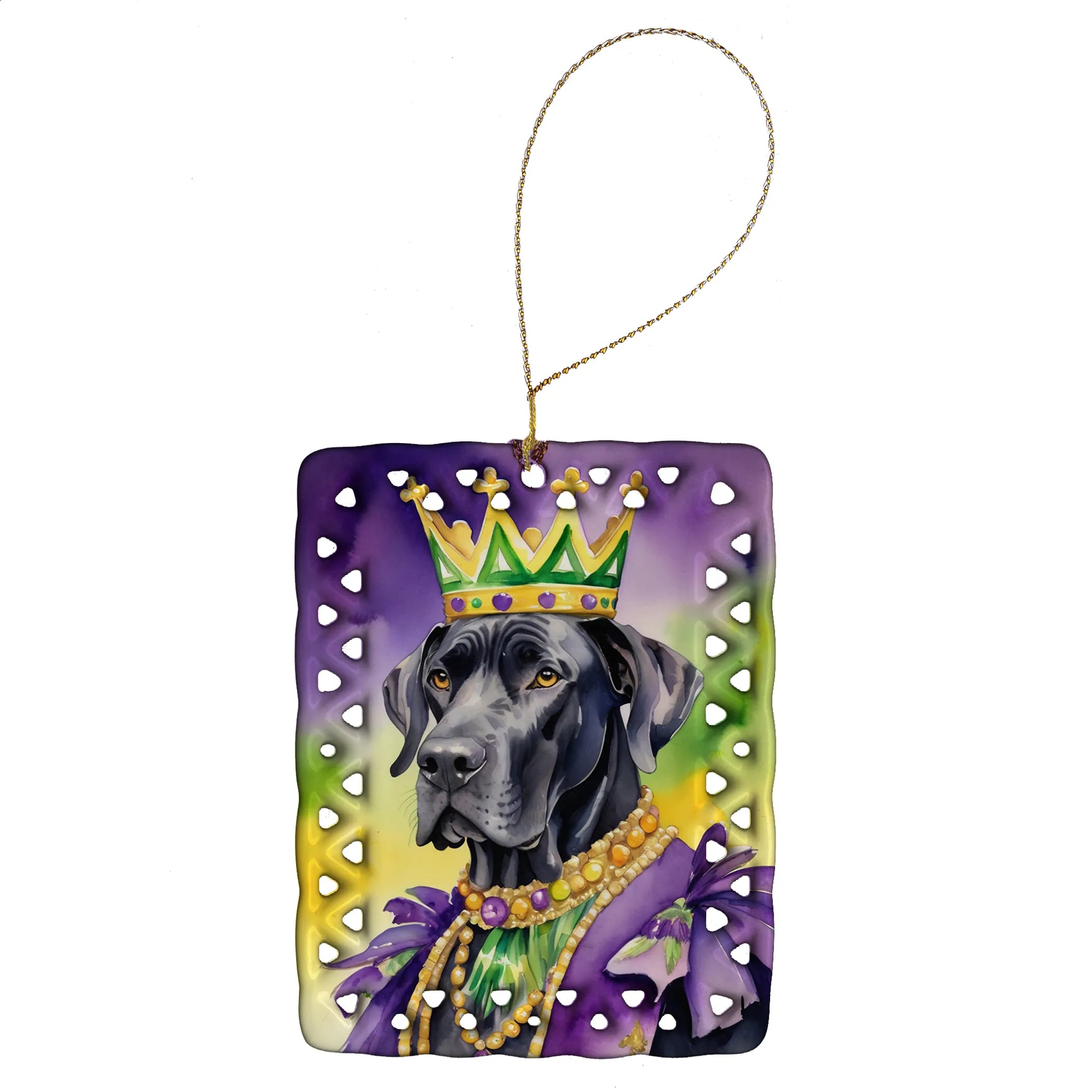 King of Mardi Gras Porcelain Ornament