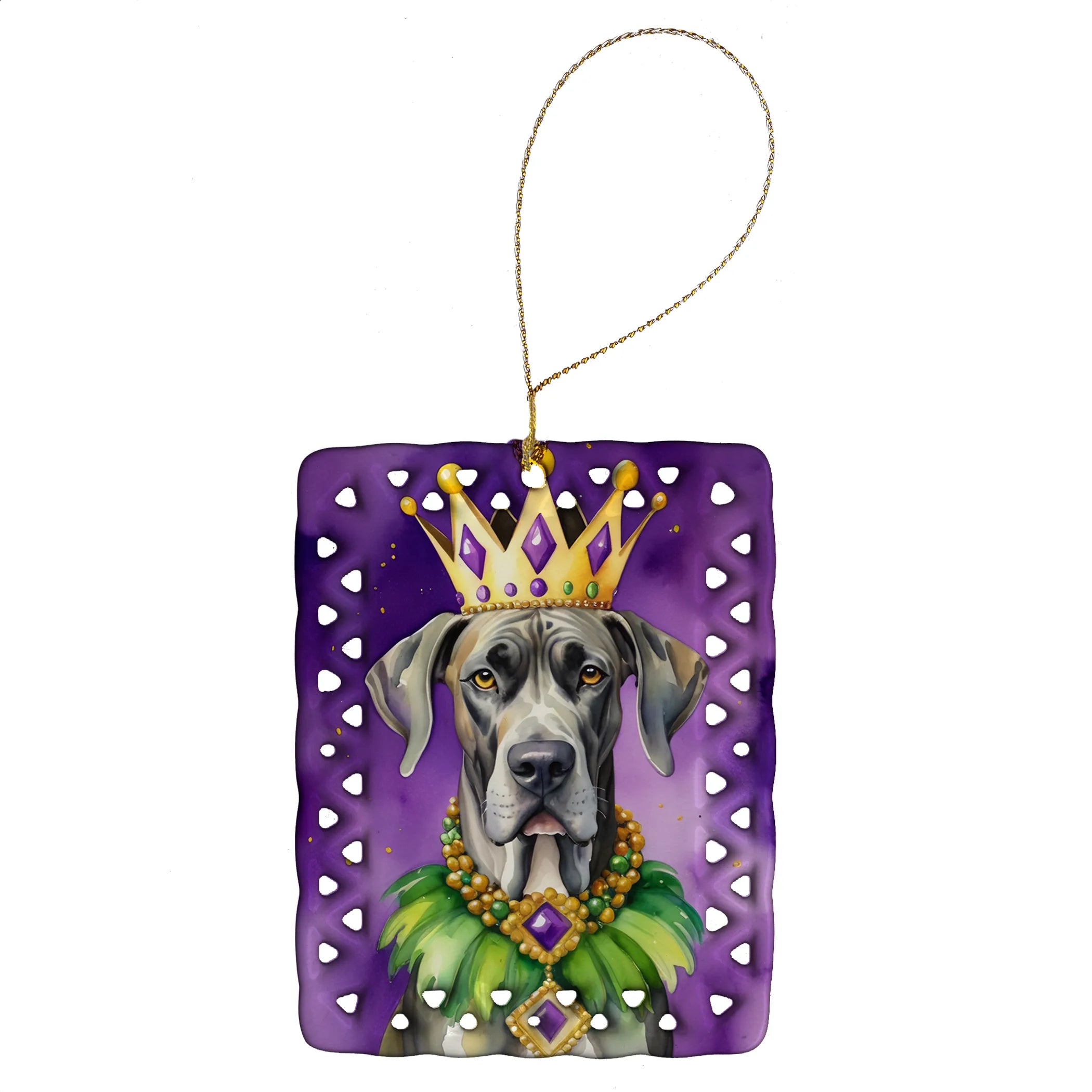 King of Mardi Gras Porcelain Ornament