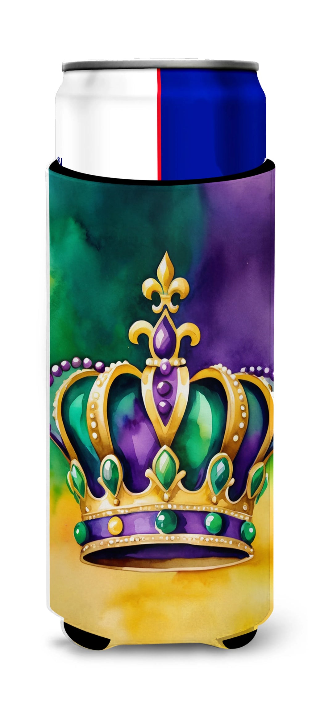 Mardi Gras 2024 Hugger for Ultra Slim Cans - Size: SLIM CAN | Pack Of: 1 | Collection name: Mardi gras 2024