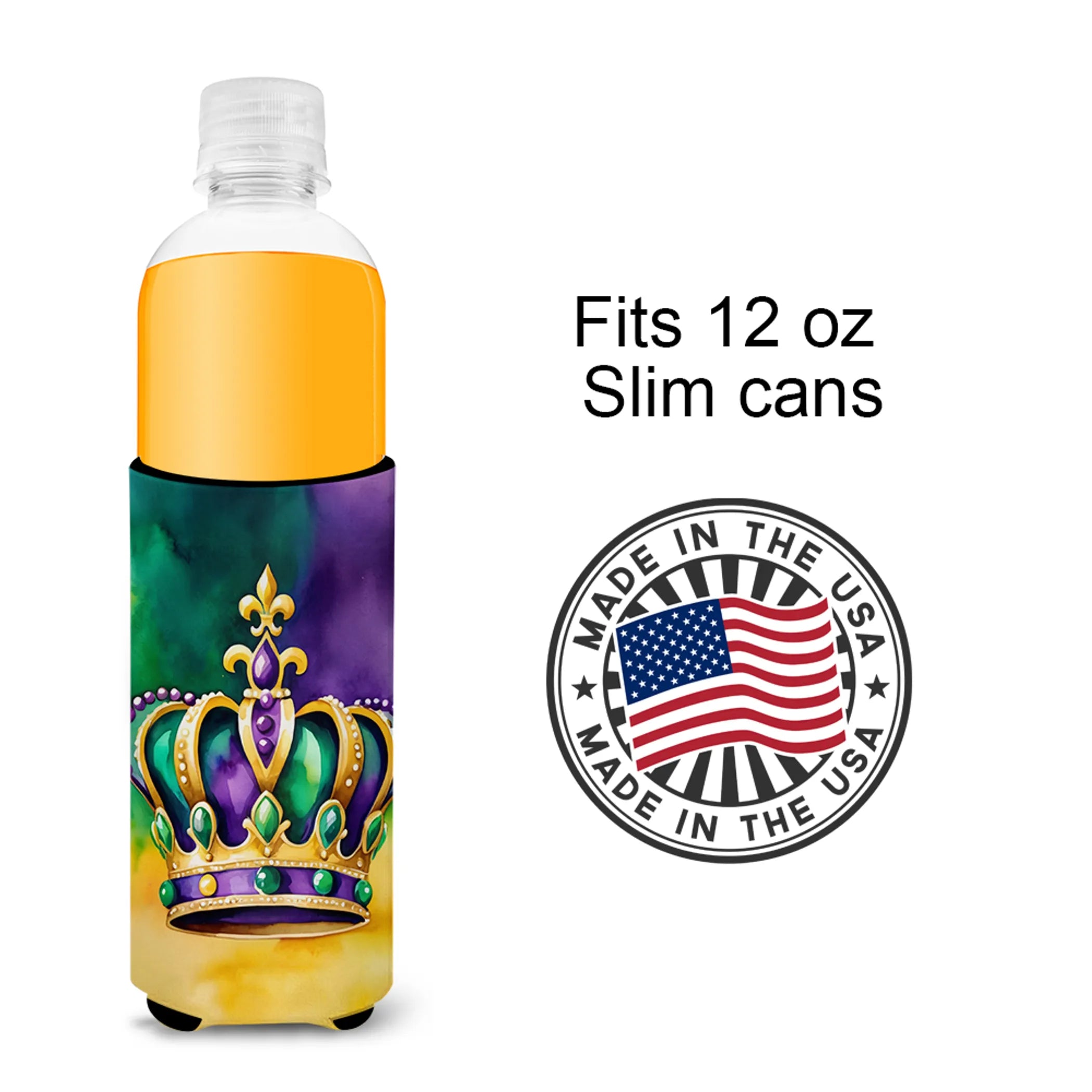 Mardi Gras 2024 Hugger for Ultra Slim Cans - Size: SLIM CAN | Pack Of: 1 | Collection name: Mardi gras 2024