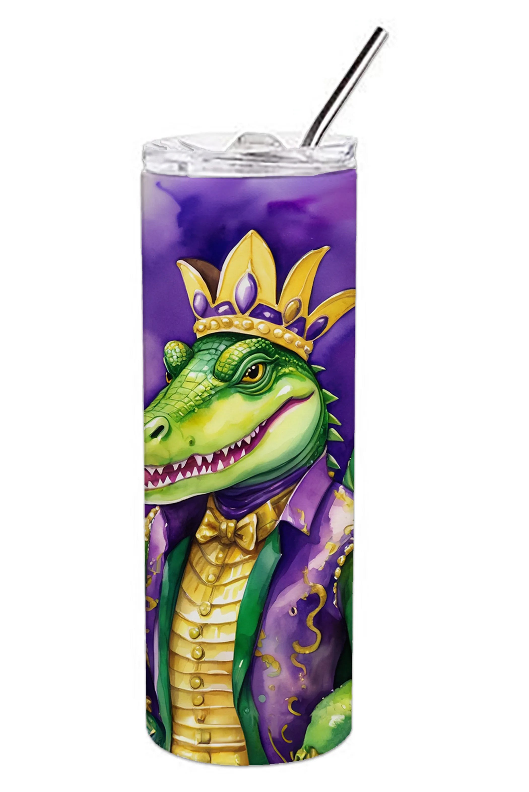 Mardi Gras 2024 Stainless Steel Skinny Tumbler - Size: 20 OZ | Pack Of: 1 | Collection name: Mardi gras 2024