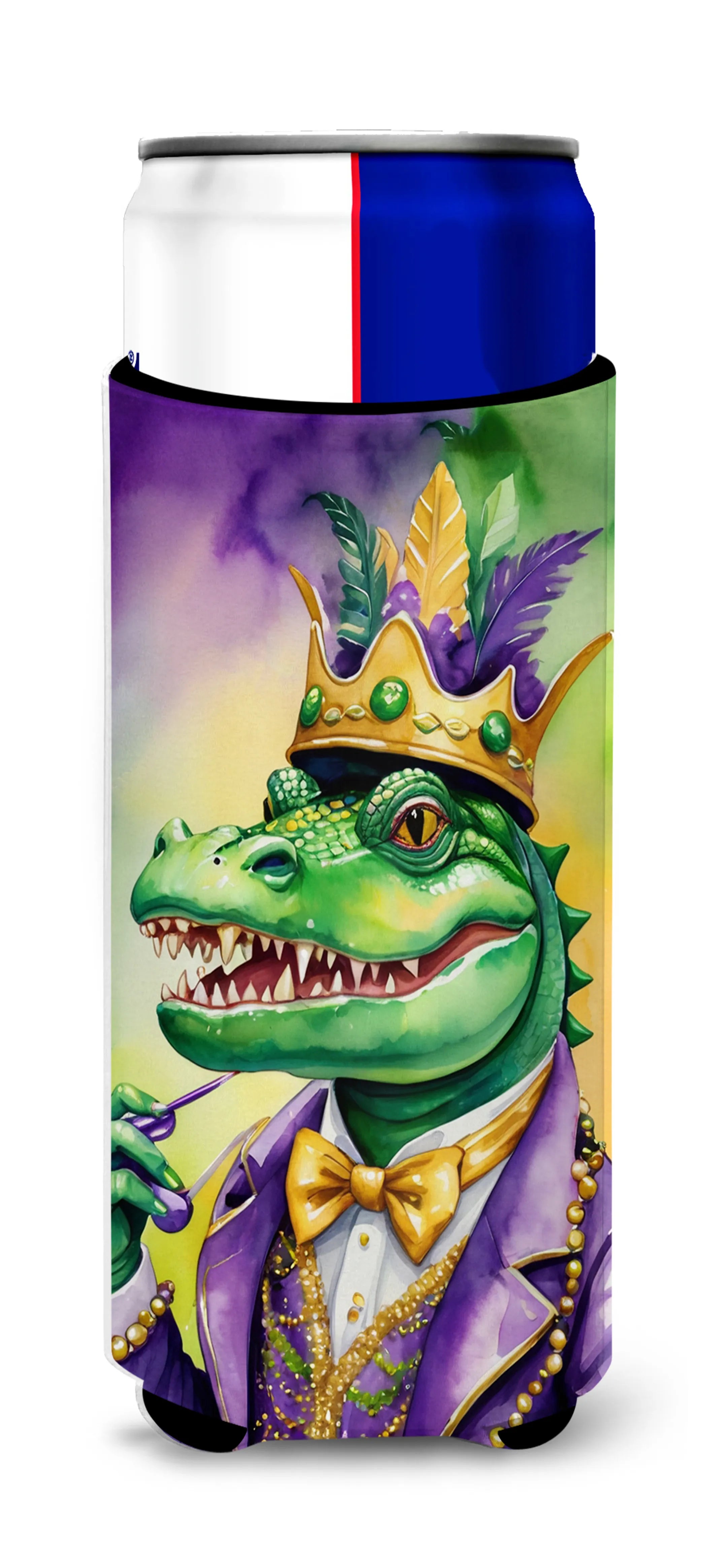 Mardi Gras 2024 Hugger for Ultra Slim Cans - Size: SLIM CAN | Pack Of: 1 | Collection name: Mardi gras 2024