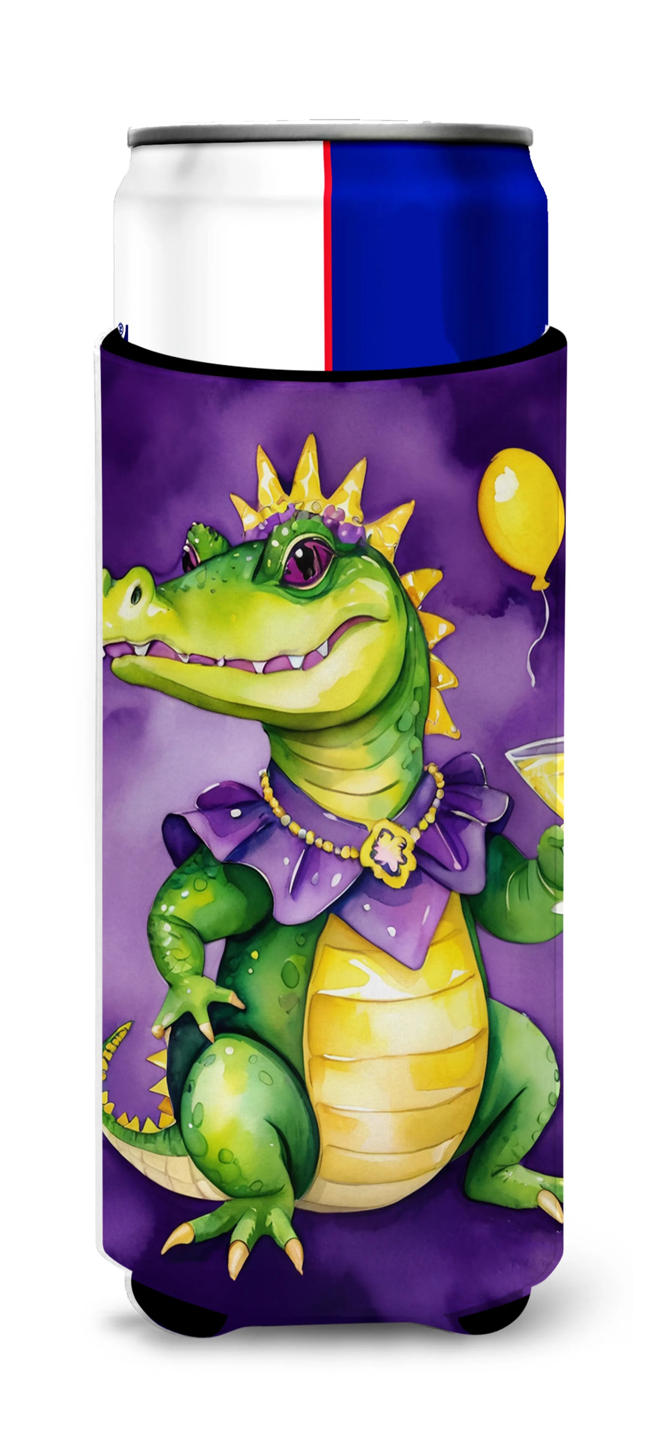 Mardi Gras 2024 Hugger for Ultra Slim Cans - Size: SLIM CAN | Pack Of: 1 | Collection name: Mardi gras 2024