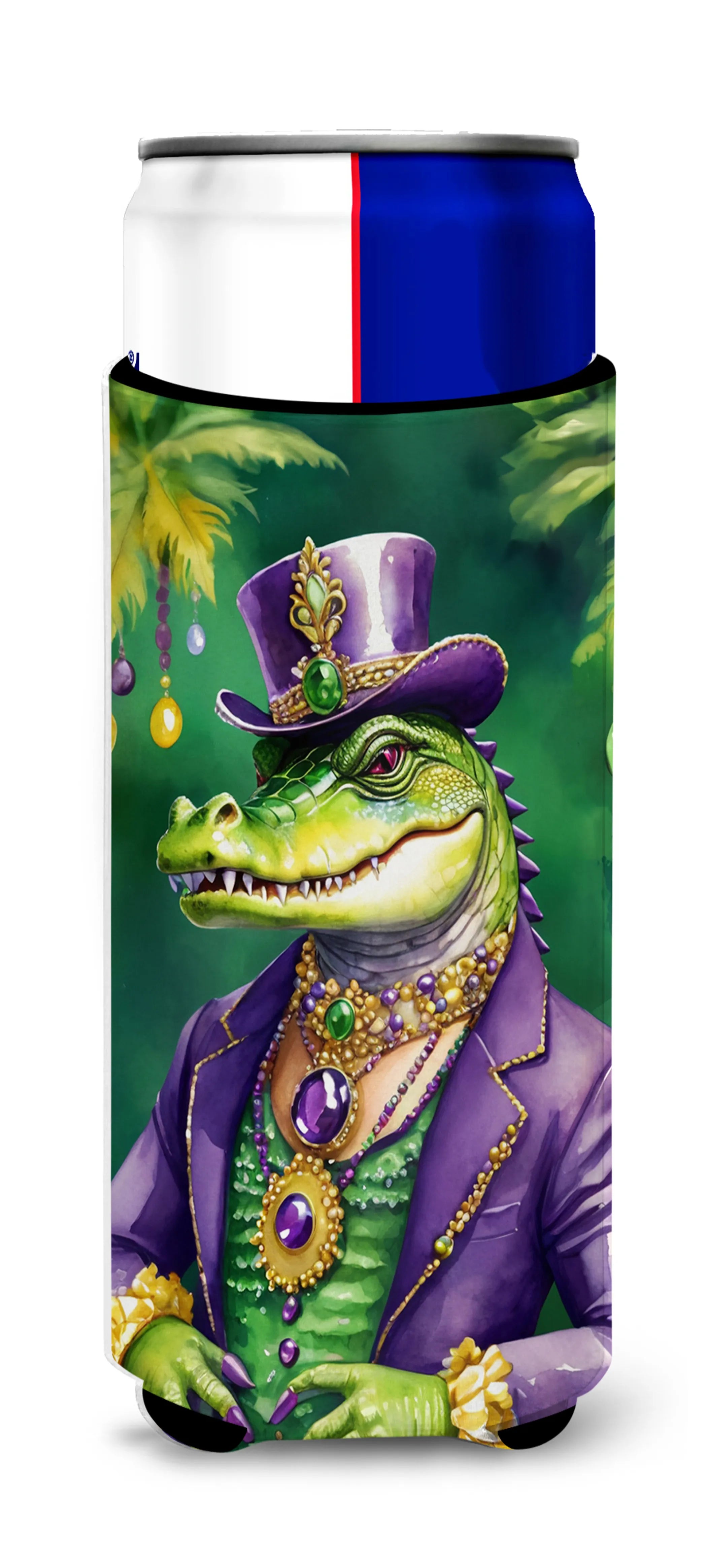 Mardi Gras 2024 Hugger for Ultra Slim Cans - Size: SLIM CAN | Pack Of: 1 | Collection name: Mardi gras 2024