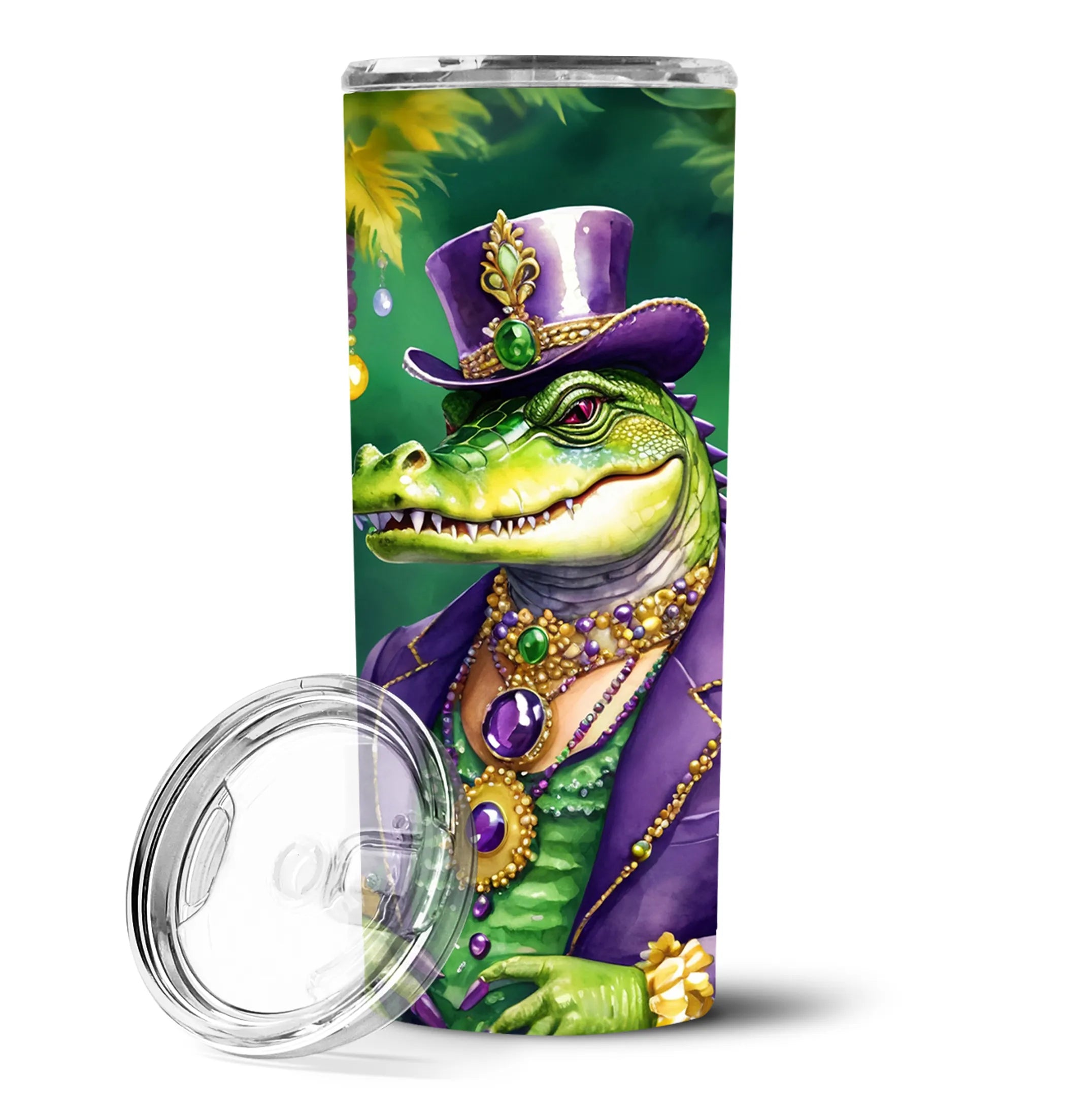 Mardi Gras 2024 Stainless Steel Skinny Tumbler - Size: 20 OZ | Pack Of: 1 | Collection name: Mardi gras 2024