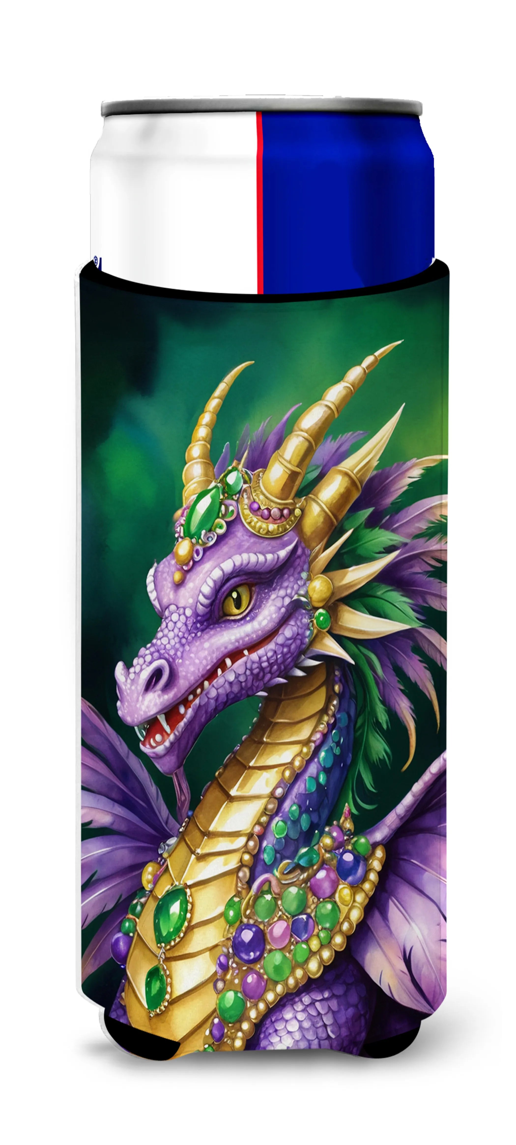 Mardi Gras 2024 Hugger for Ultra Slim Cans - Size: SLIM CAN | Pack Of: 1 | Collection name: Mardi gras 2024