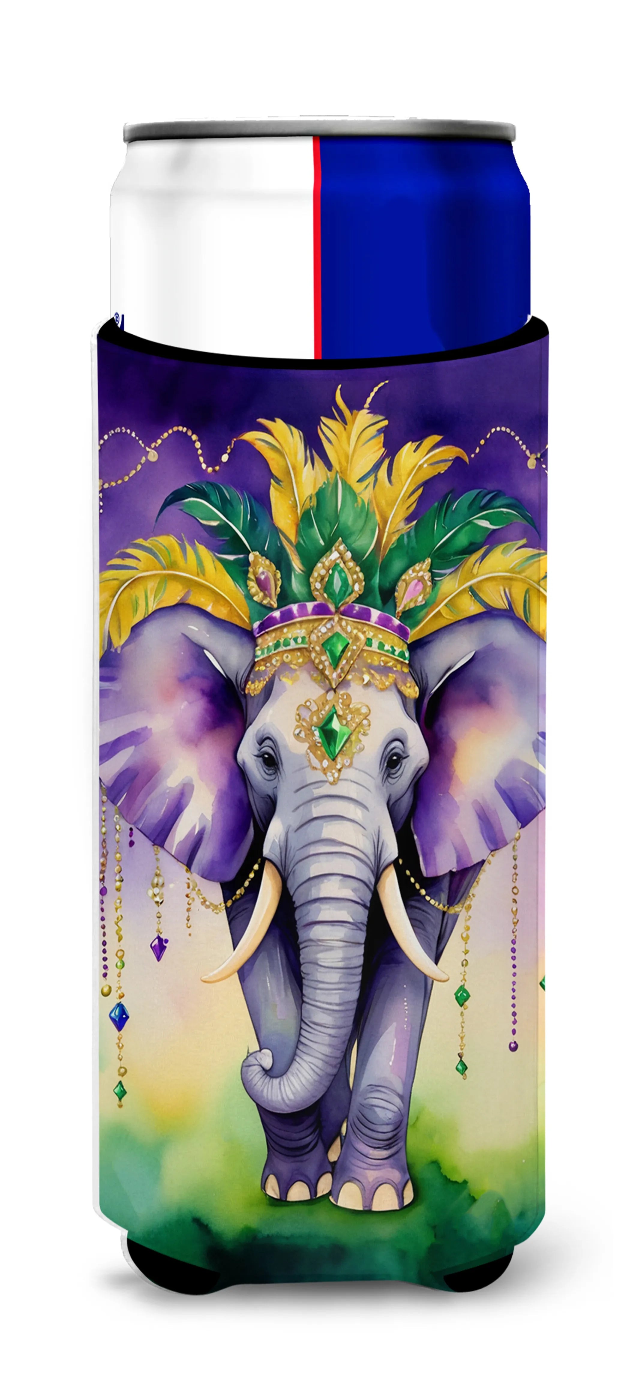 Mardi Gras 2024 Hugger for Ultra Slim Cans - Size: SLIM CAN | Pack Of: 1 | Collection name: Mardi gras 2024