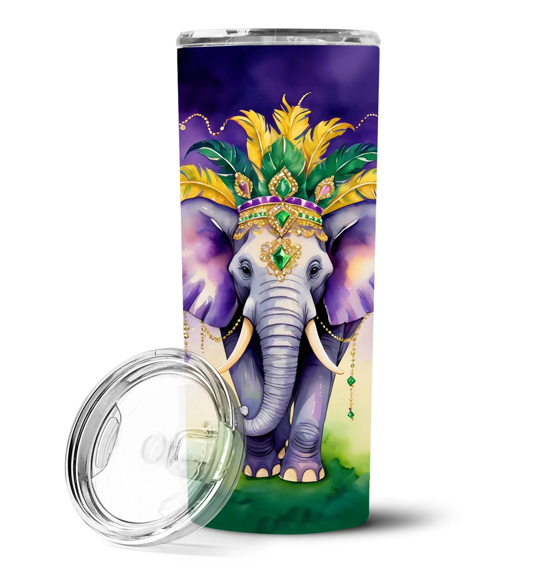 Mardi Gras 2024 Stainless Steel Skinny Tumbler - Size: 20 OZ | Pack Of: 1 | Collection name: Mardi gras 2024