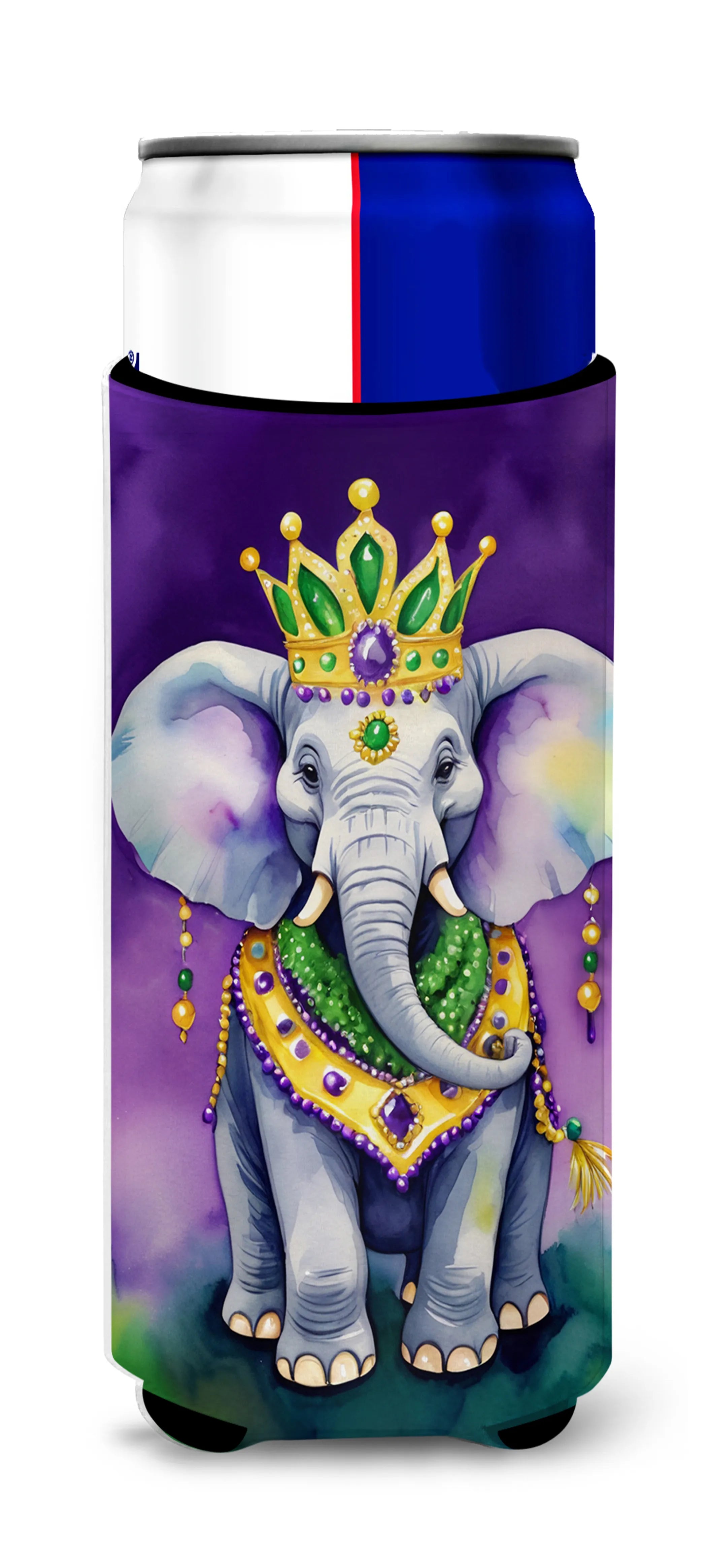 Mardi Gras 2024 Hugger for Ultra Slim Cans - Size: SLIM CAN | Pack Of: 1 | Collection name: Mardi gras 2024