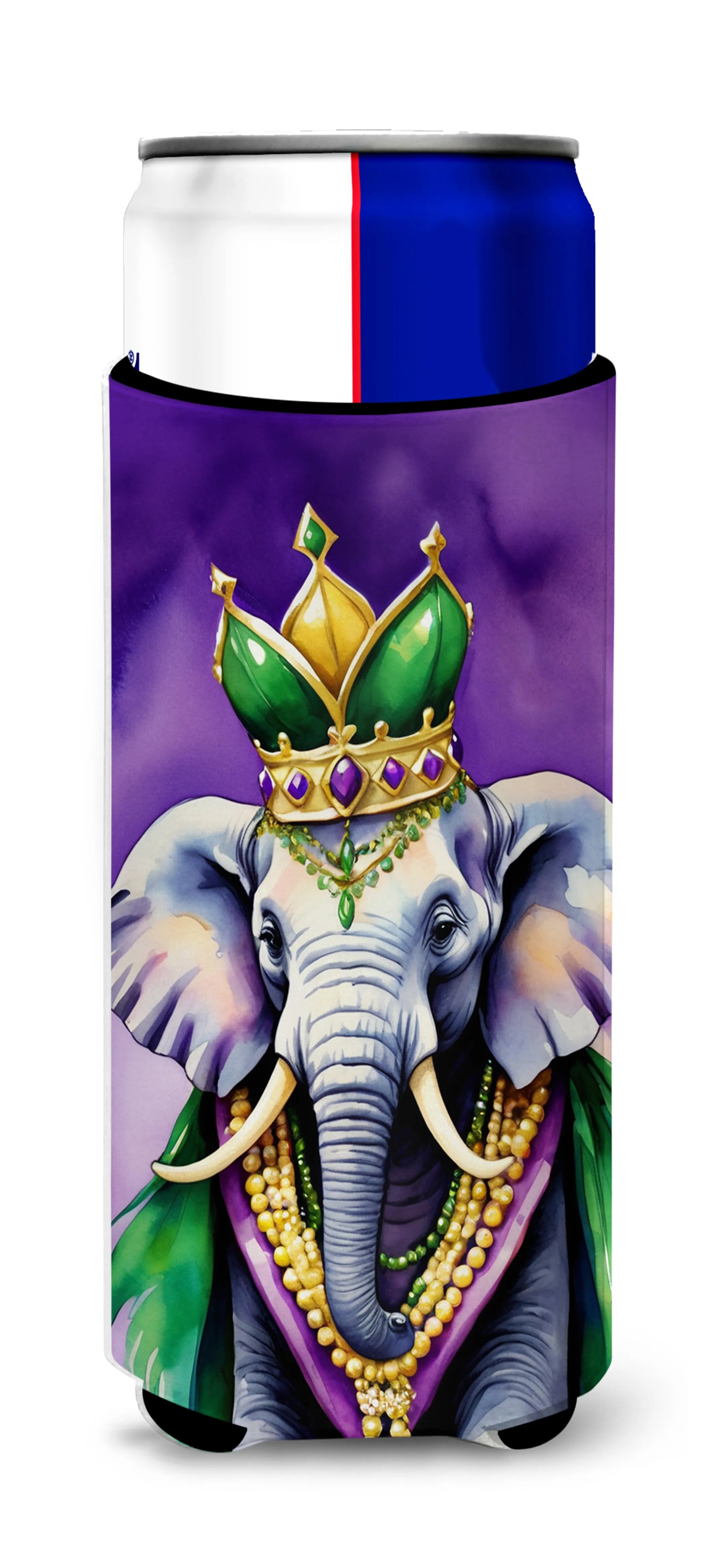 Mardi Gras 2024 Hugger for Ultra Slim Cans - Size: SLIM CAN | Pack Of: 1 | Collection name: Mardi gras 2024