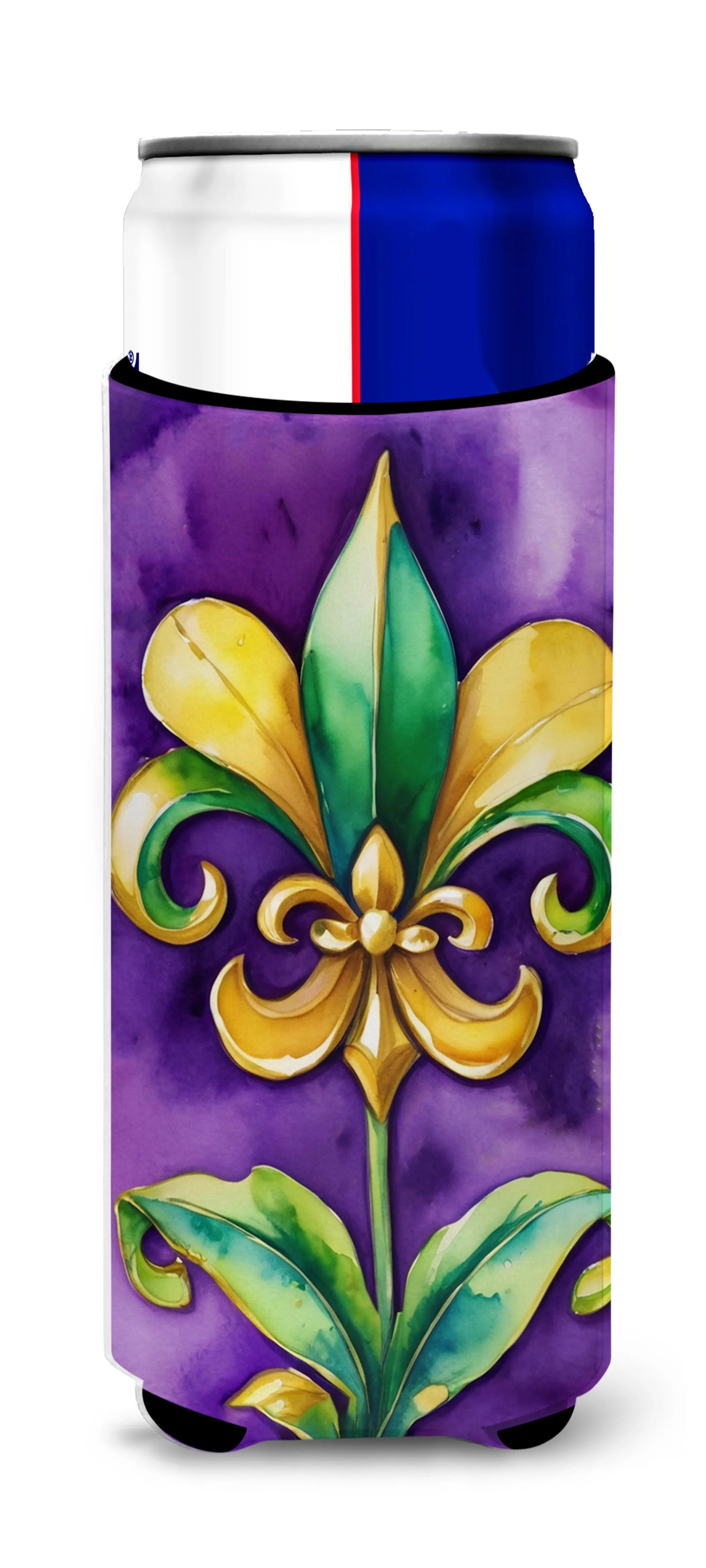 Mardi Gras 2024 Hugger for Ultra Slim Cans - Size: SLIM CAN | Pack Of: 1 | Collection name: Mardi gras 2024