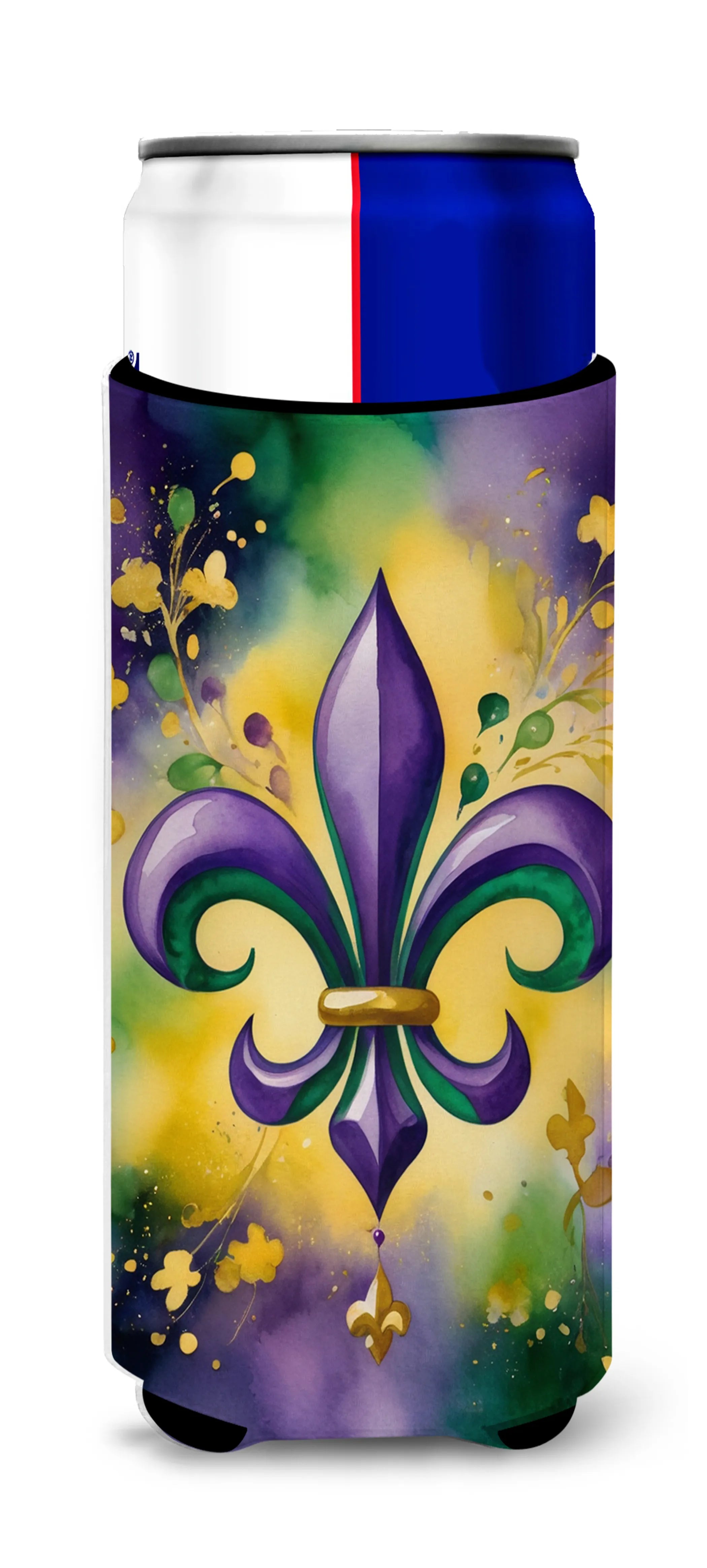 Mardi Gras 2024 Hugger for Ultra Slim Cans - Size: SLIM CAN | Pack Of: 1 | Collection name: Mardi gras 2024