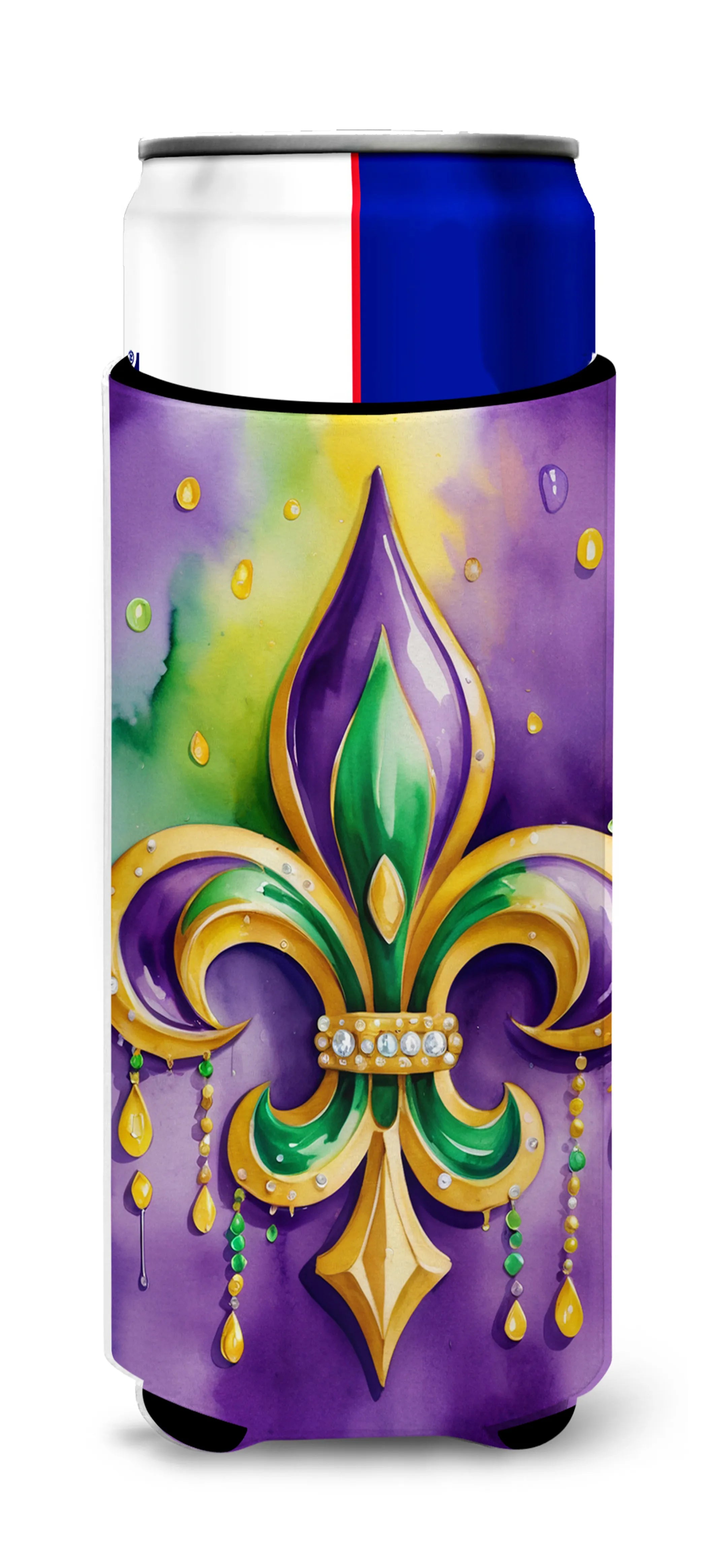 Mardi Gras 2024 Hugger for Ultra Slim Cans - Size: SLIM CAN | Pack Of: 1 | Collection name: Mardi gras 2024