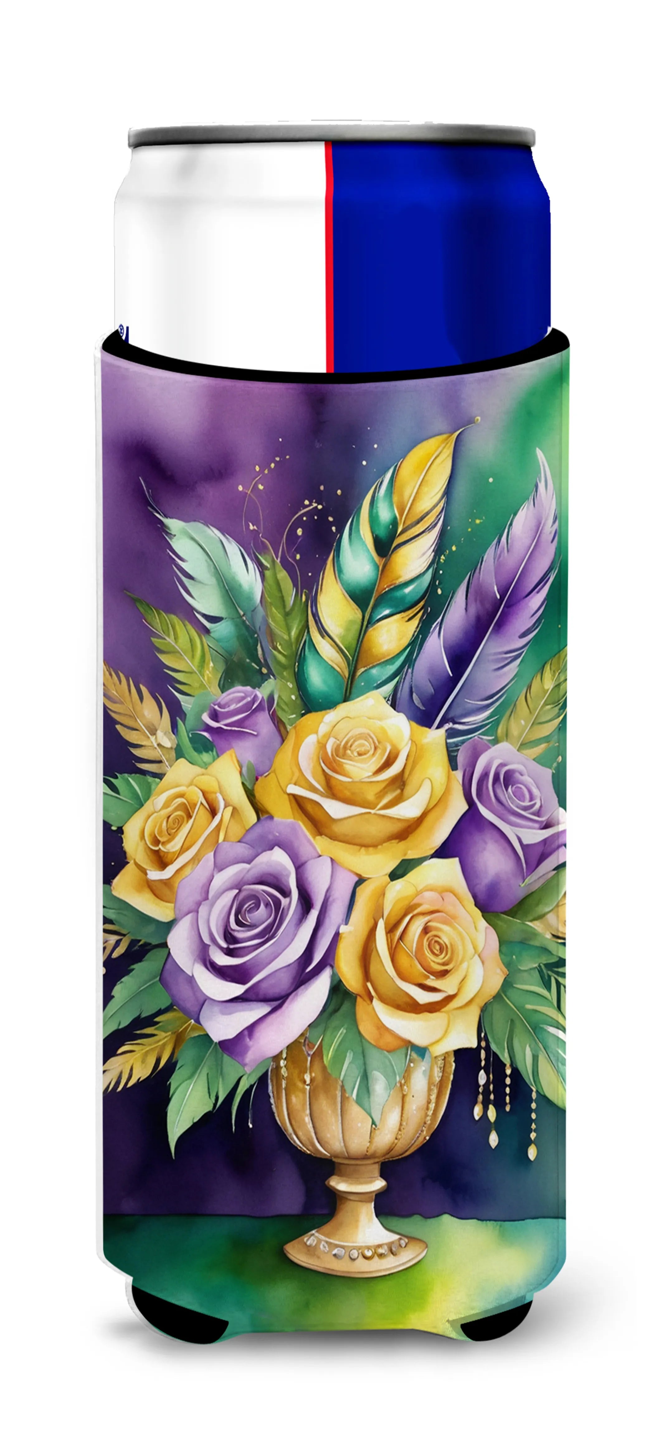 Mardi Gras 2024 Hugger for Ultra Slim Cans - Size: SLIM CAN | Pack Of: 1 | Collection name: Mardi gras 2024