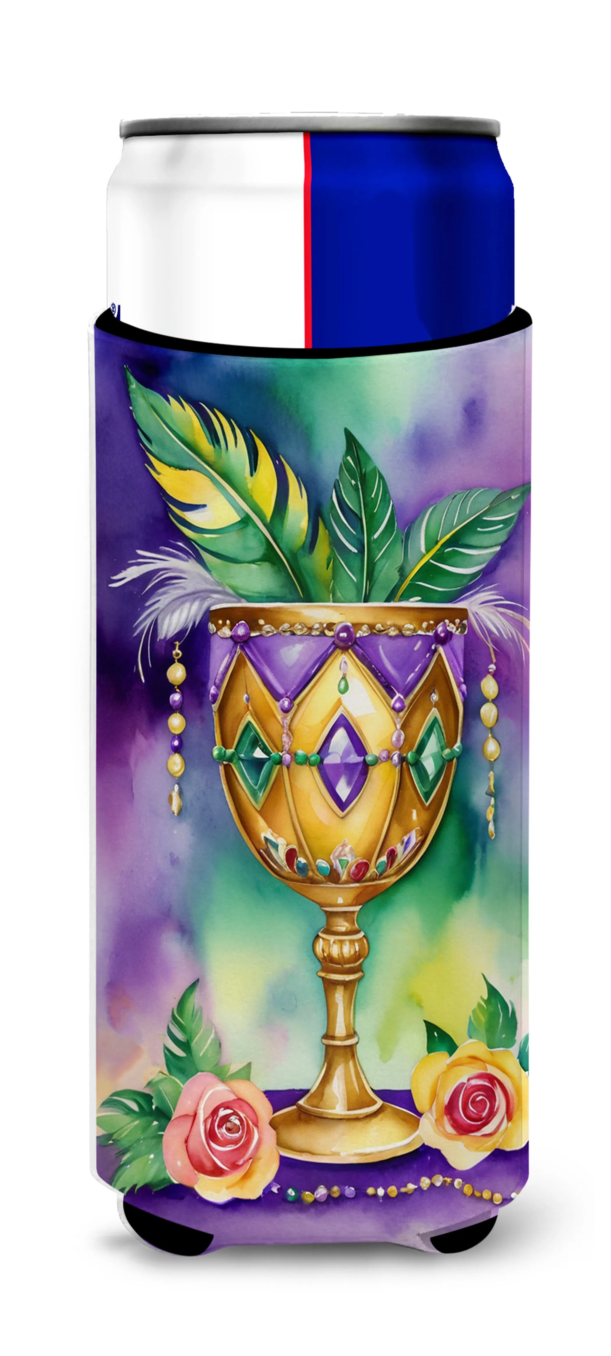 Mardi Gras 2024 Hugger for Ultra Slim Cans - Size: SLIM CAN | Pack Of: 1 | Collection name: Mardi gras 2024