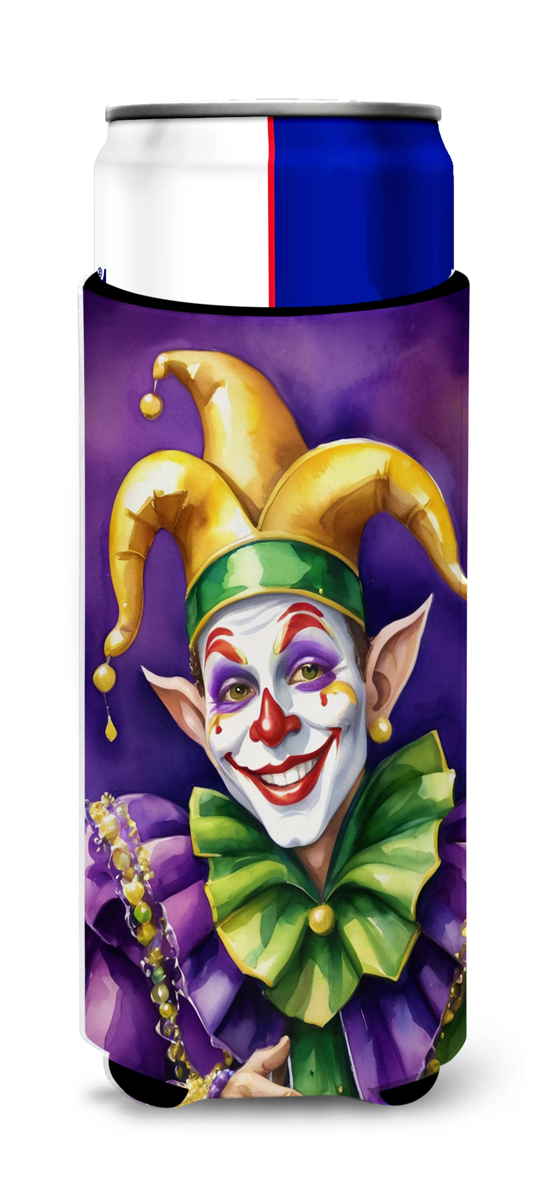 Mardi Gras 2024 Hugger for Ultra Slim Cans - Size: SLIM CAN | Pack Of: 1 | Collection name: Mardi gras 2024