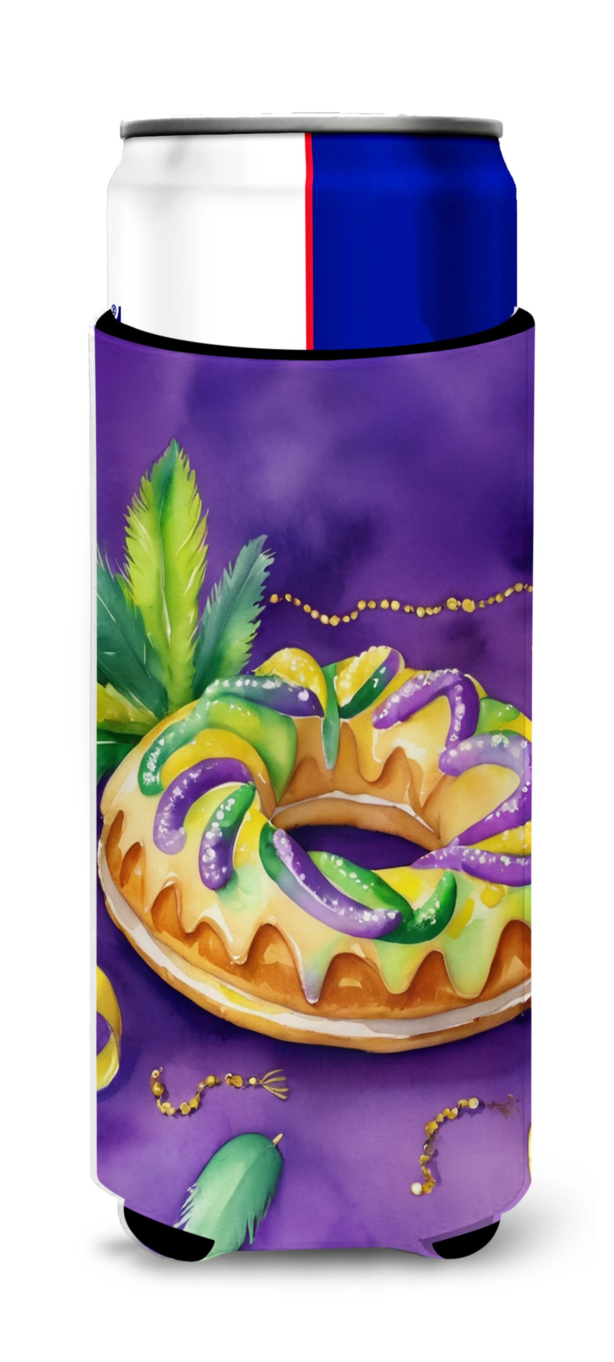 Mardi Gras 2024 Hugger for Ultra Slim Cans - Size: SLIM CAN | Pack Of: 1 | Collection name: Mardi gras 2024