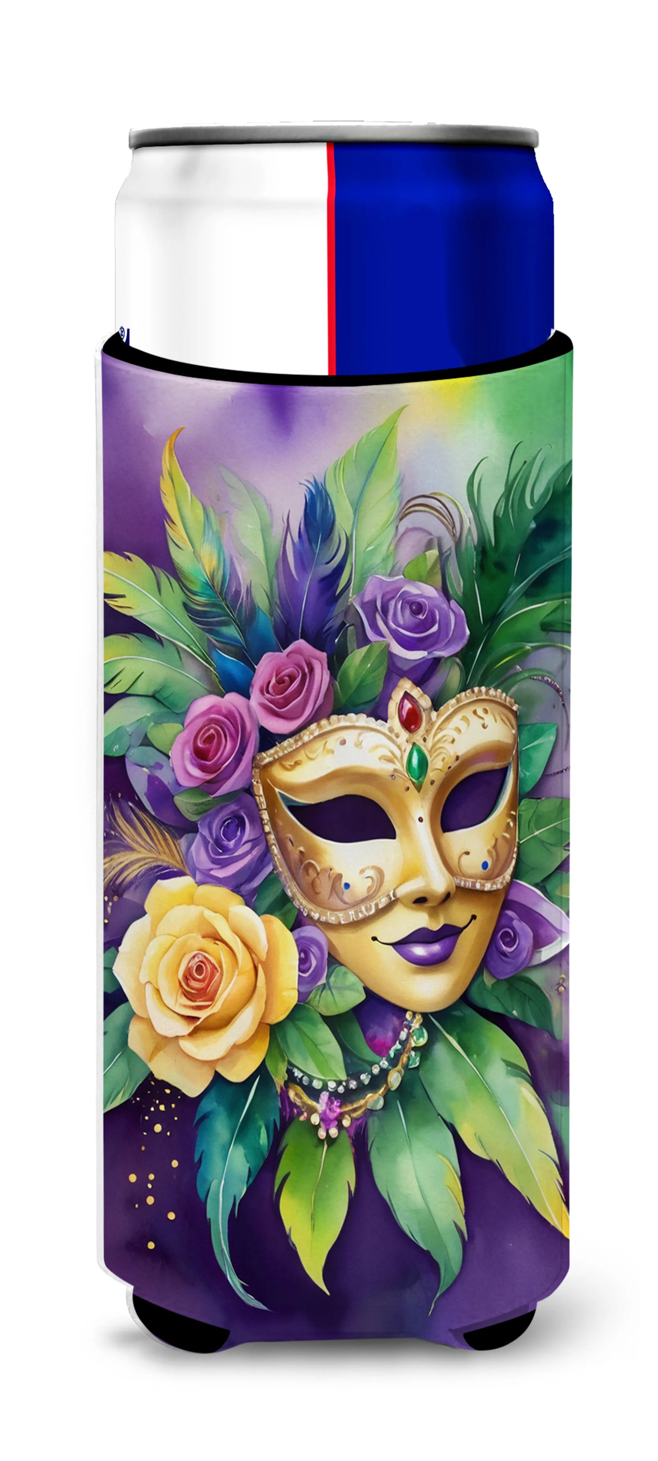 Mardi Gras 2024 Hugger for Ultra Slim Cans - Size: SLIM CAN | Pack Of: 1 | Collection name: Mardi gras 2024