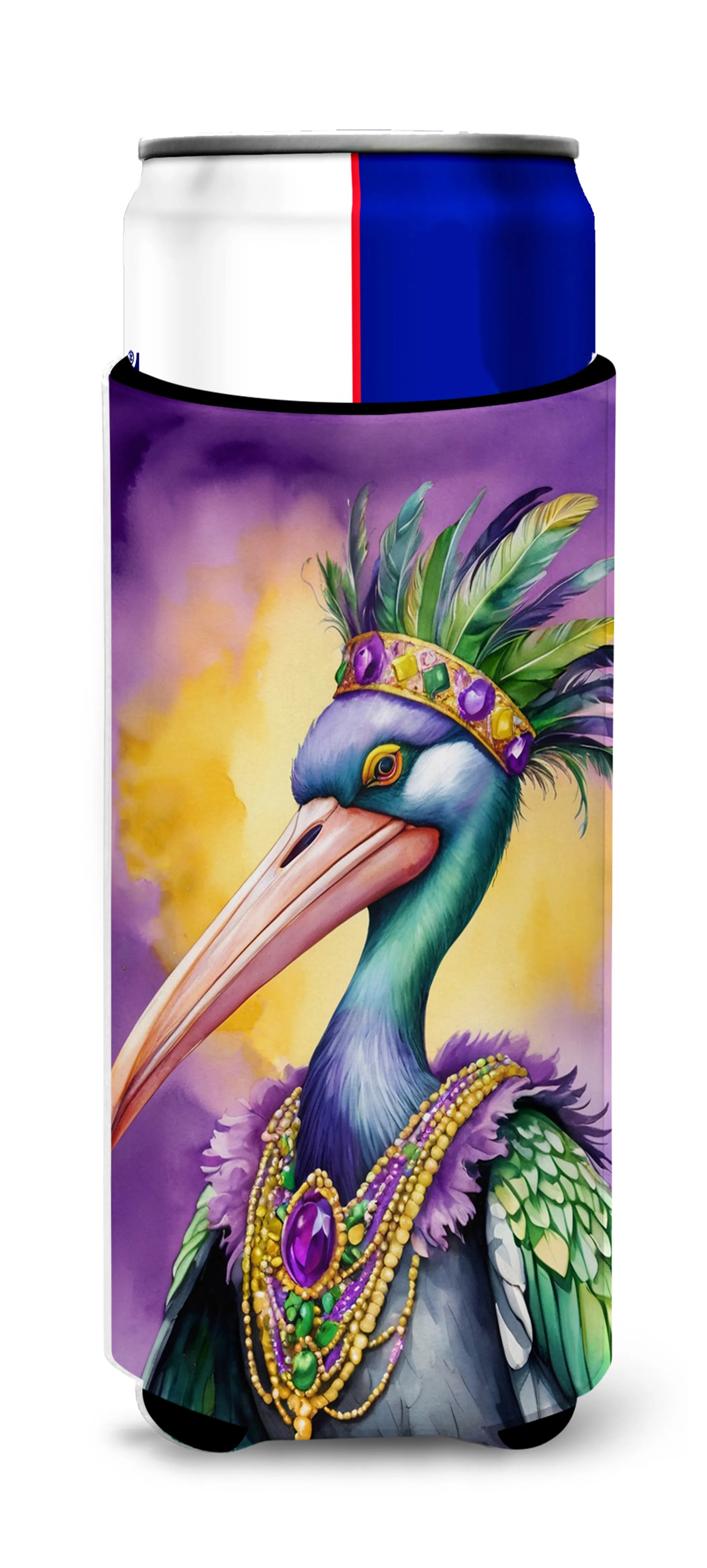 Mardi Gras 2024 Hugger for Ultra Slim Cans - Size: SLIM CAN | Pack Of: 1 | Collection name: Mardi gras 2024