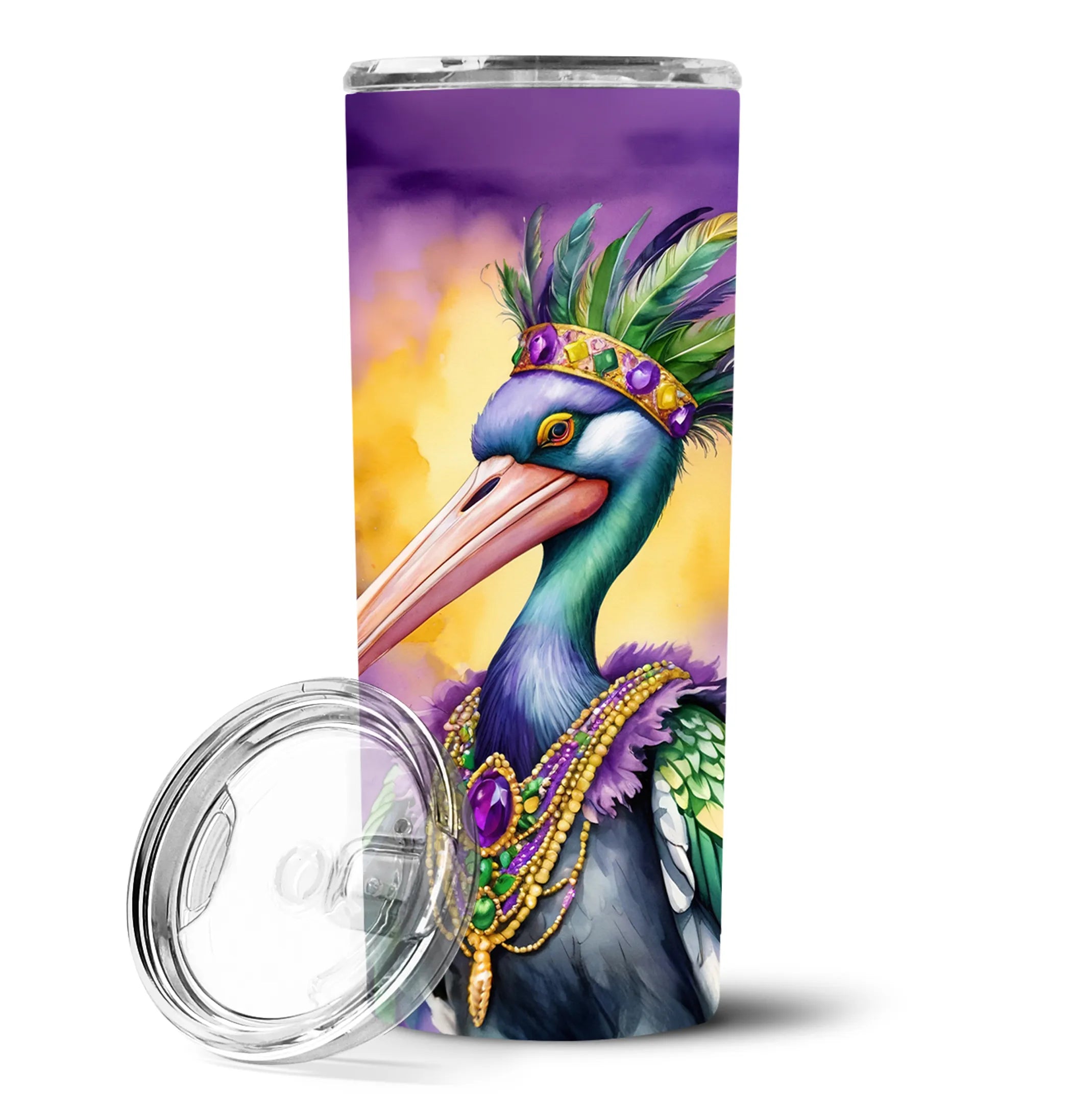 Mardi Gras 2024 Stainless Steel Skinny Tumbler - Size: 20 OZ | Pack Of: 1 | Collection name: Mardi gras 2024