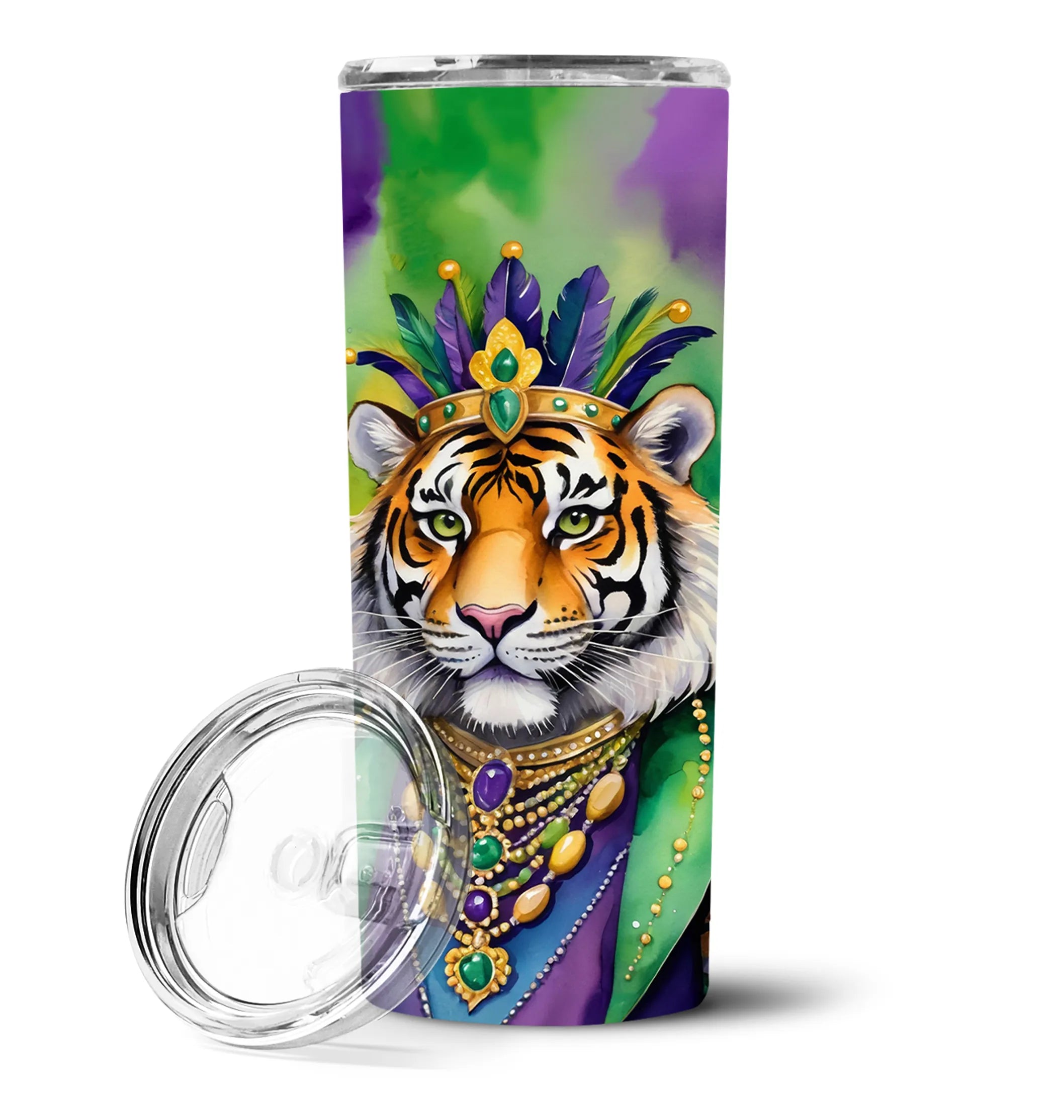 Mardi Gras 2024 Stainless Steel Skinny Tumbler - Size: 20 OZ | Pack Of: 1 | Collection name: Mardi gras 2024