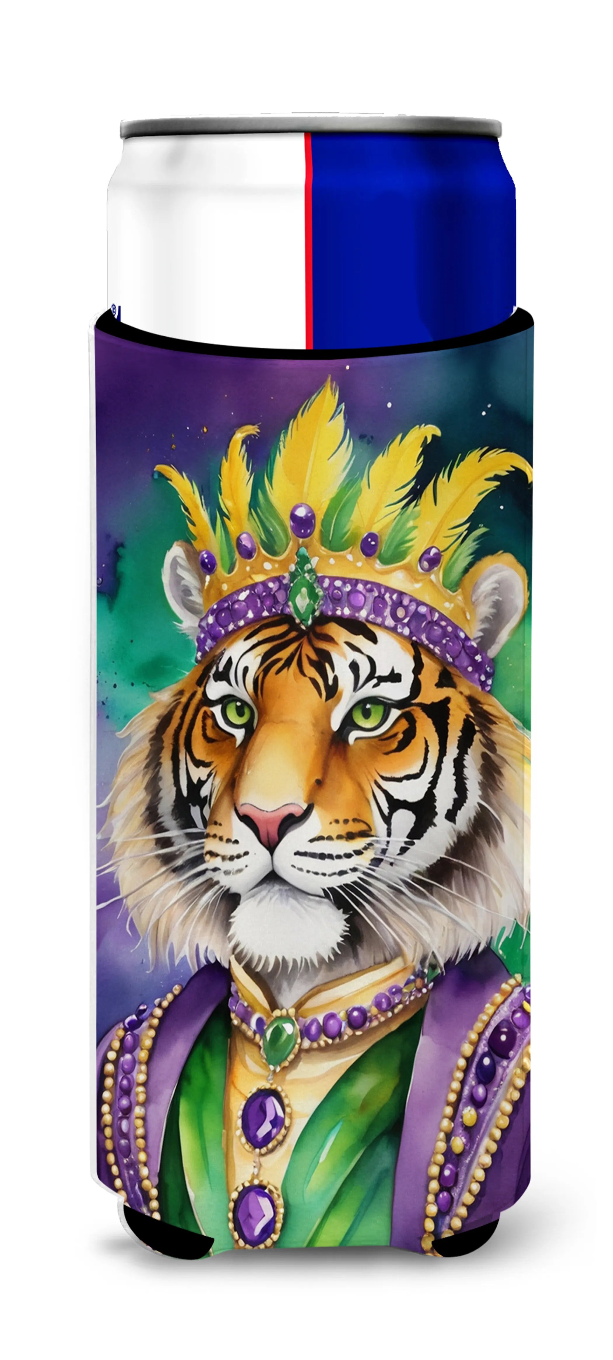 Mardi Gras 2024 Hugger for Ultra Slim Cans - Size: SLIM CAN | Pack Of: 1 | Collection name: Mardi gras 2024