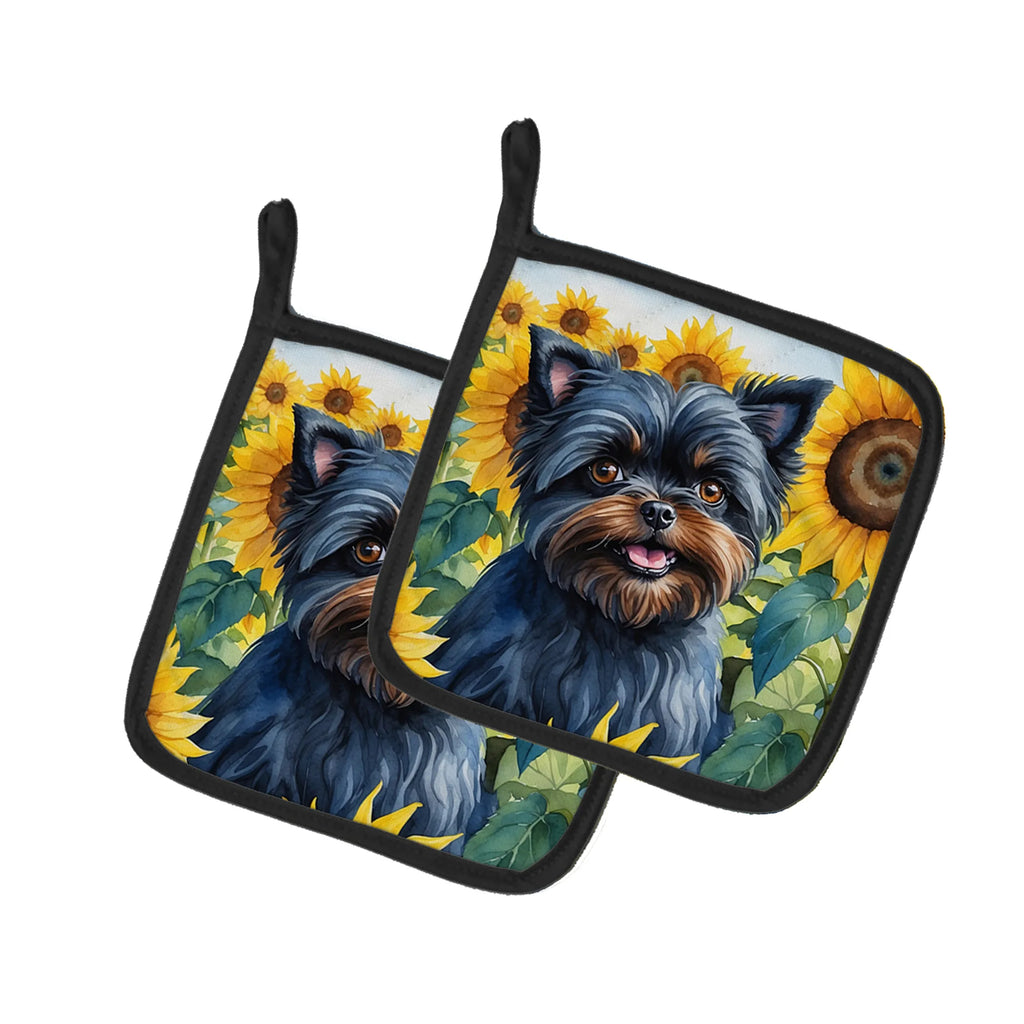 In Sunflowers Pair of Pot Holders - Size: 7.5HX7.5W | Pack Of: 1 | Collection name: In sunflowers