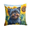 In Sunflowers Throw Pillow - Size: 14HX14W | Pack Of: 1 | Collection name: In sunflowers