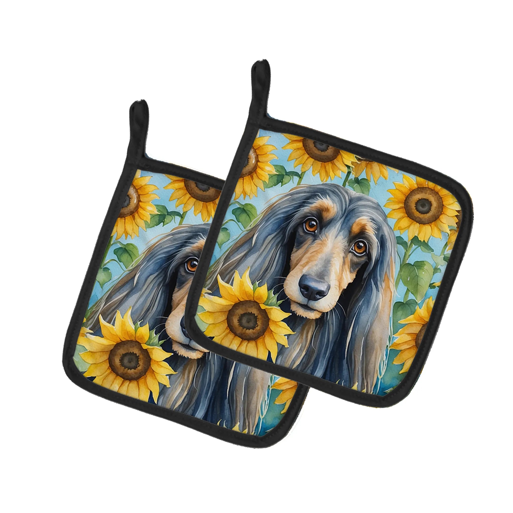 In Sunflowers Pair of Pot Holders - Size: 7.5HX7.5W | Pack Of: 1 | Collection name: In sunflowers