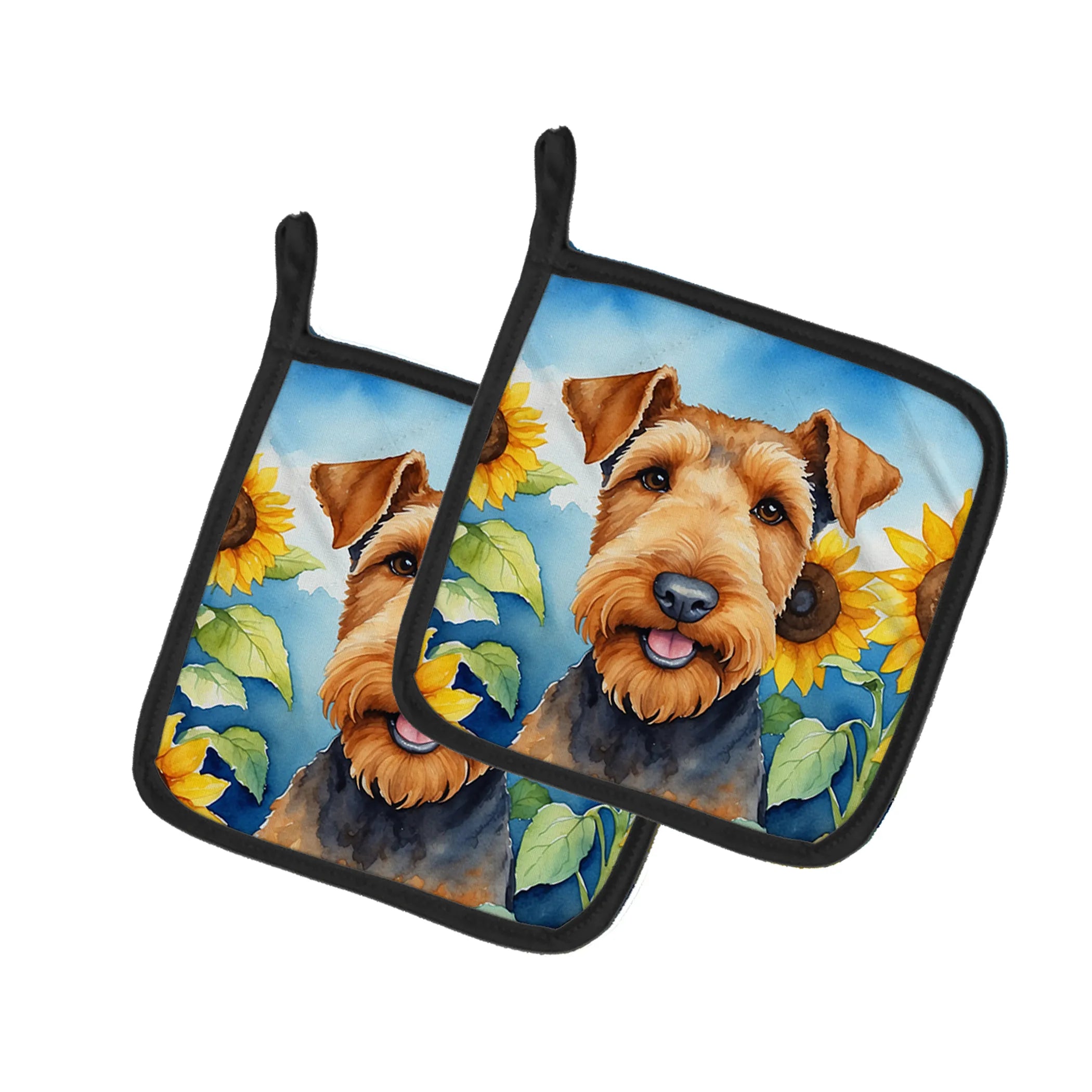 In Sunflowers Pair of Pot Holders - Size: 7.5HX7.5W | Pack Of: 1 | Collection name: In sunflowers