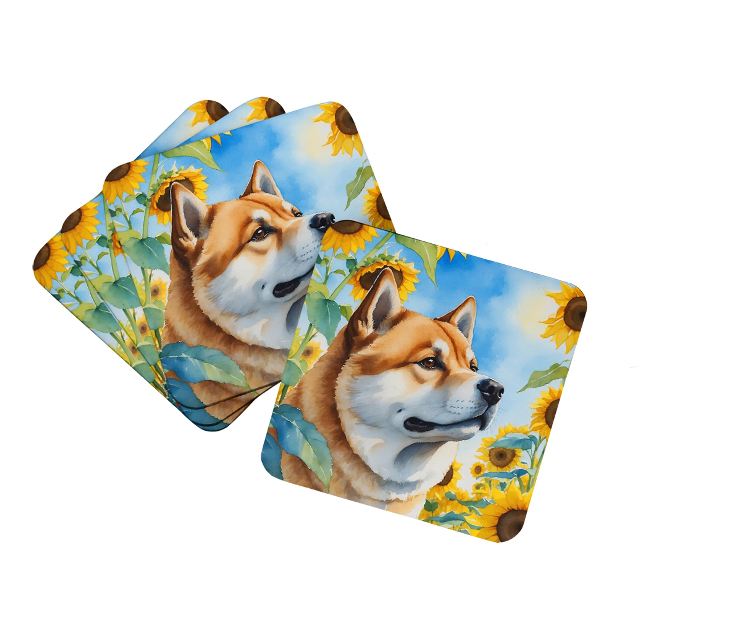 In Sunflowers Foam Coasters - Size: 3.5 | Pack Of: 1 | Collection name: In sunflowers
