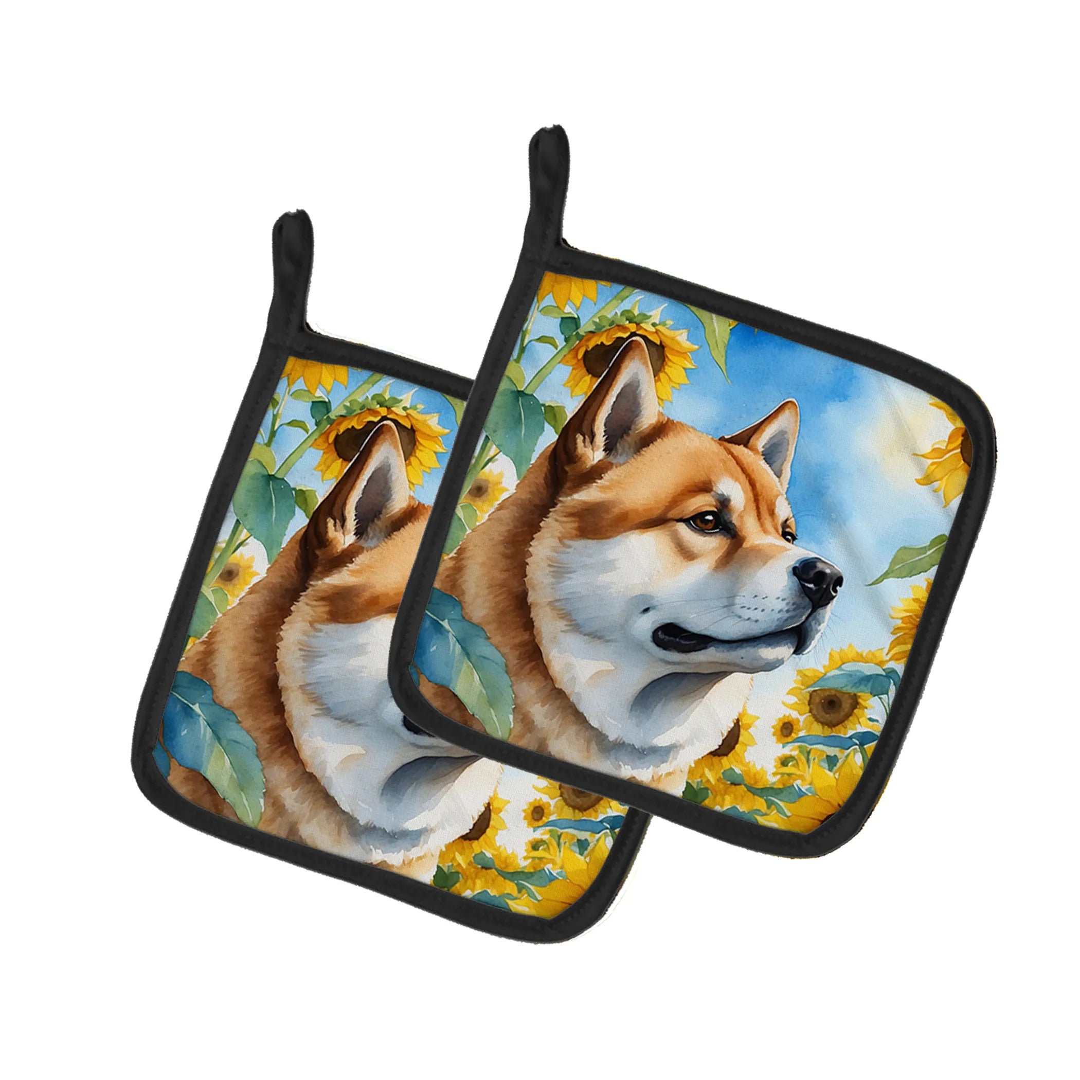 In Sunflowers Pair of Pot Holders - Size: 7.5HX7.5W | Pack Of: 1 | Collection name: In sunflowers