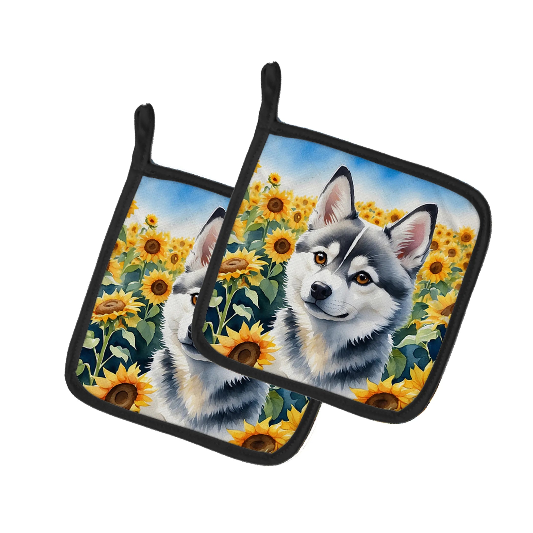 In Sunflowers Pair of Pot Holders - Size: 7.5HX7.5W | Pack Of: 1 | Collection name: In sunflowers