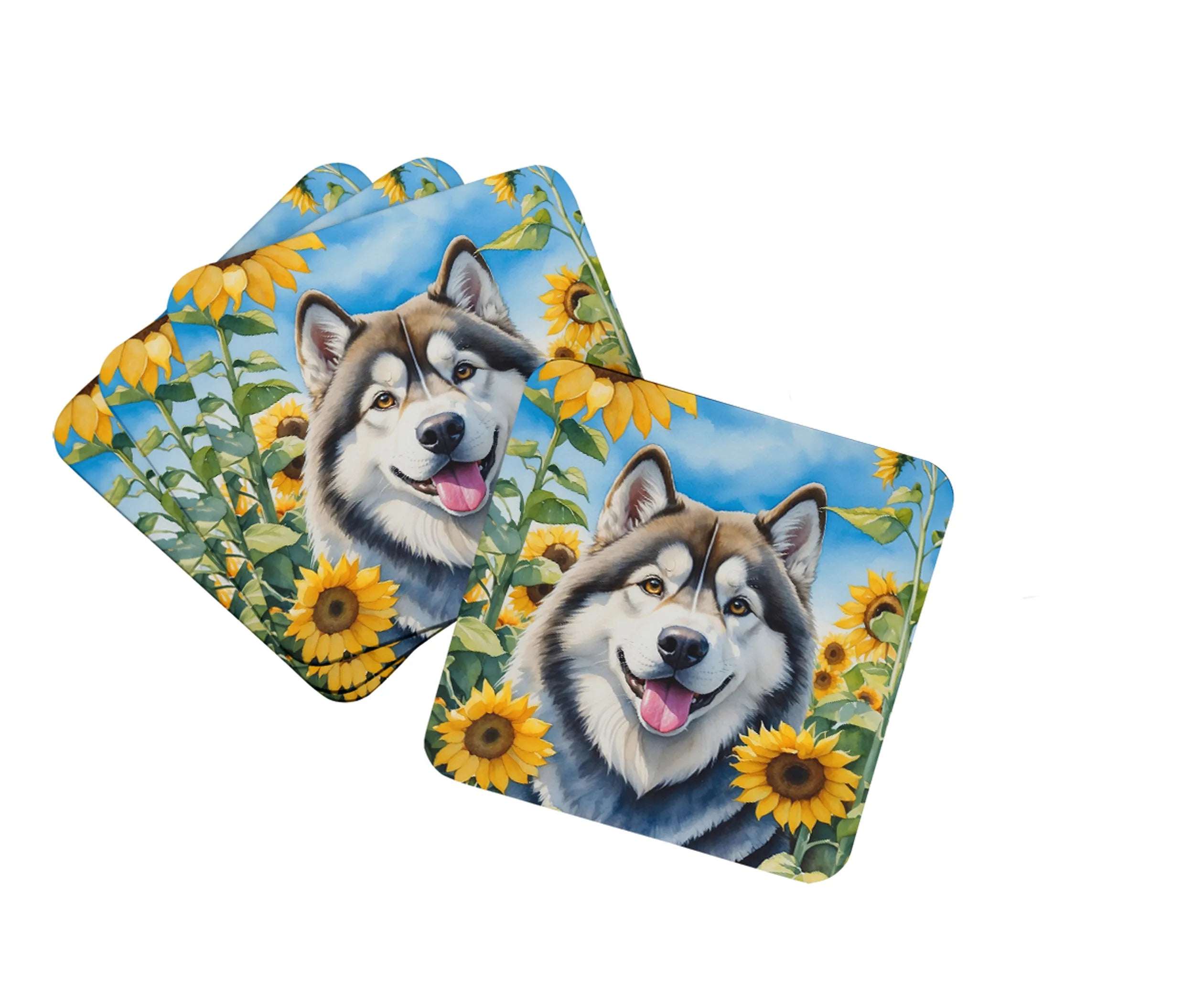 In Sunflowers Foam Coasters - Size: 3.5 | Pack Of: 1 | Collection name: In sunflowers