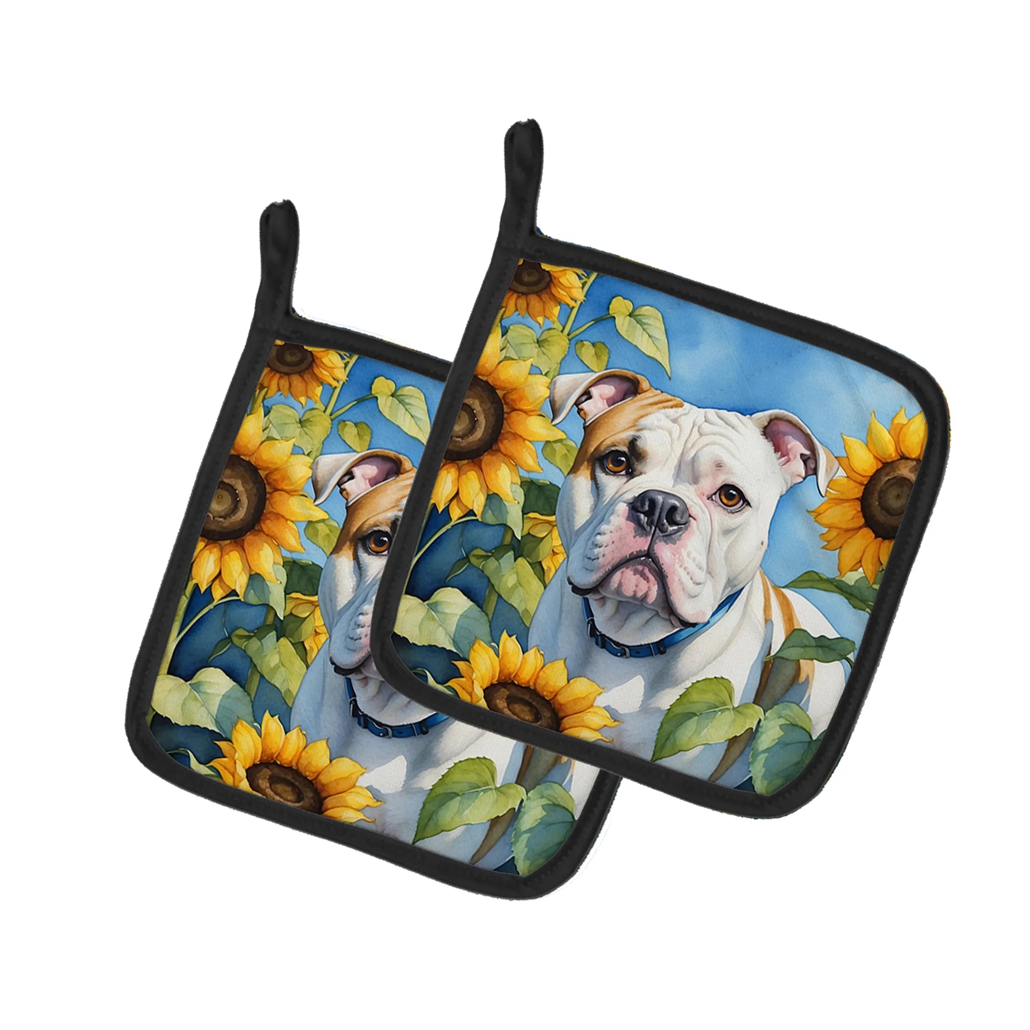 In Sunflowers Pair of Pot Holders - Size: 7.5HX7.5W | Pack Of: 1 | Collection name: In sunflowers