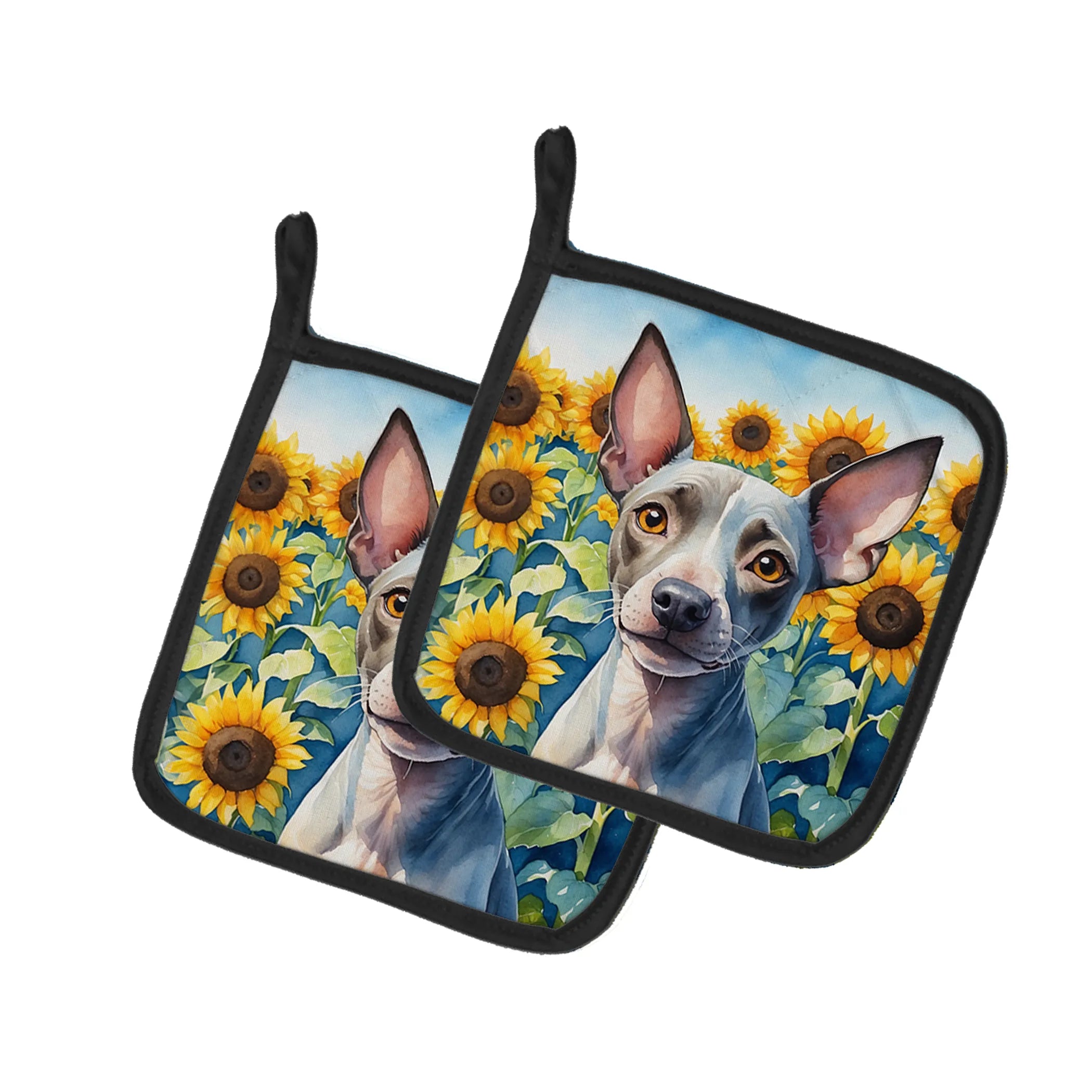 In Sunflowers Pair of Pot Holders - Size: 7.5HX7.5W | Pack Of: 1 | Collection name: In sunflowers