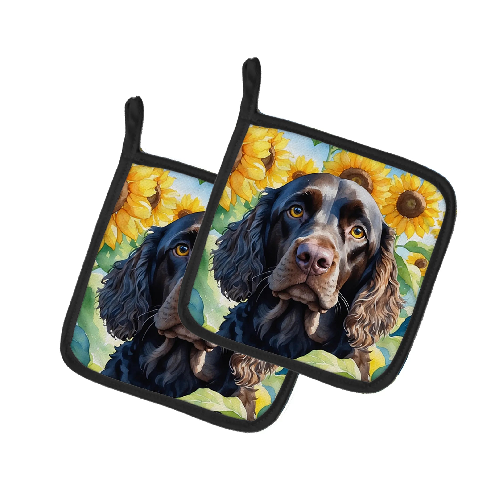 In Sunflowers Pair of Pot Holders - Size: 7.5HX7.5W | Pack Of: 1 | Collection name: In sunflowers