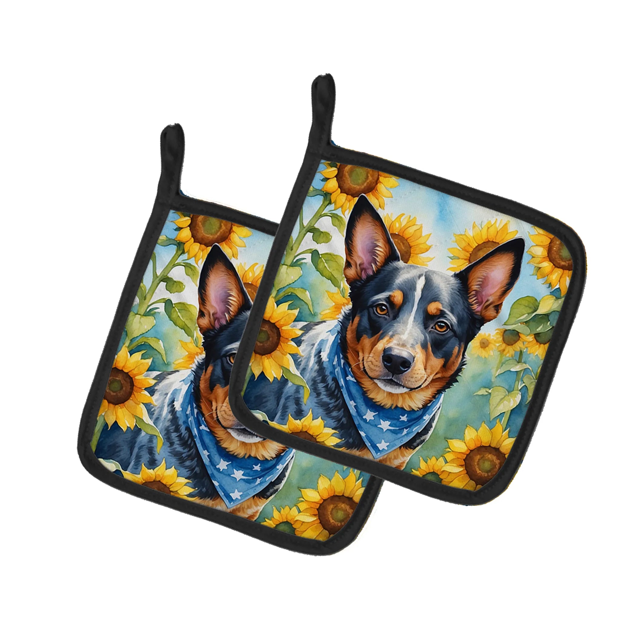 In Sunflowers Pair of Pot Holders - Size: 7.5HX7.5W | Pack Of: 1 | Collection name: In sunflowers