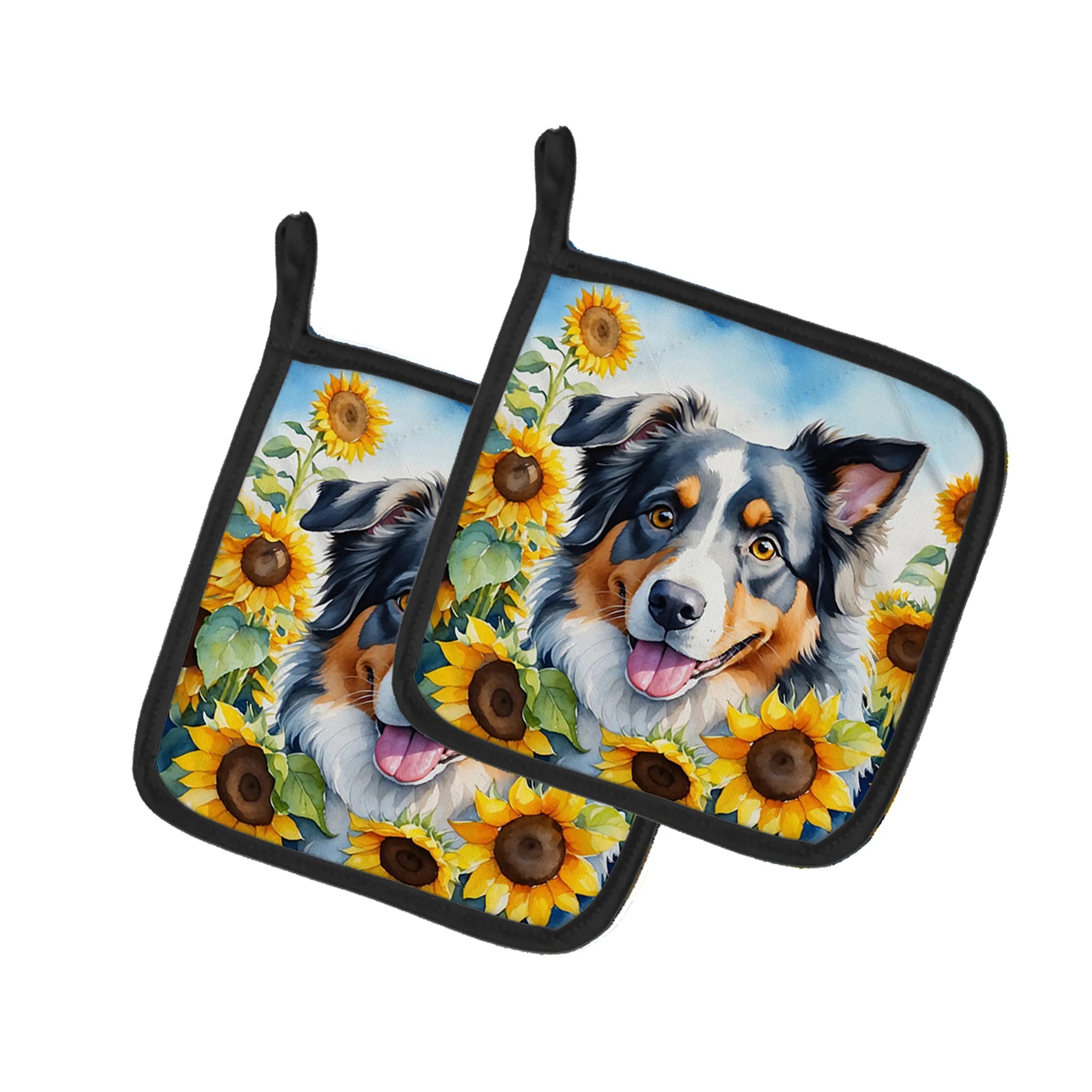In Sunflowers Pair of Pot Holders - Size: 7.5HX7.5W | Pack Of: 1 | Collection name: In sunflowers