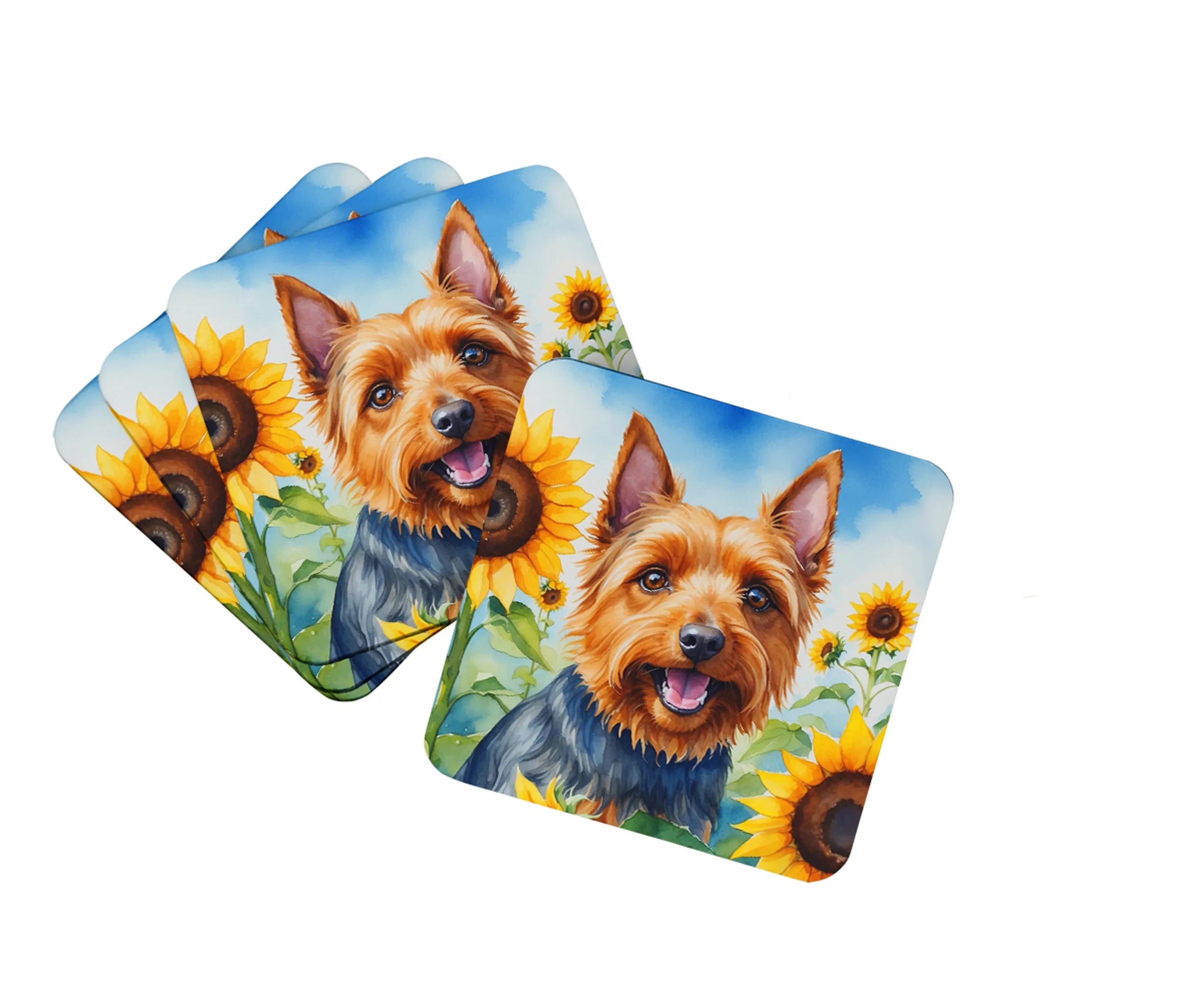 In Sunflowers Foam Coasters - Size: 3.5 | Pack Of: 1 | Collection name: In sunflowers