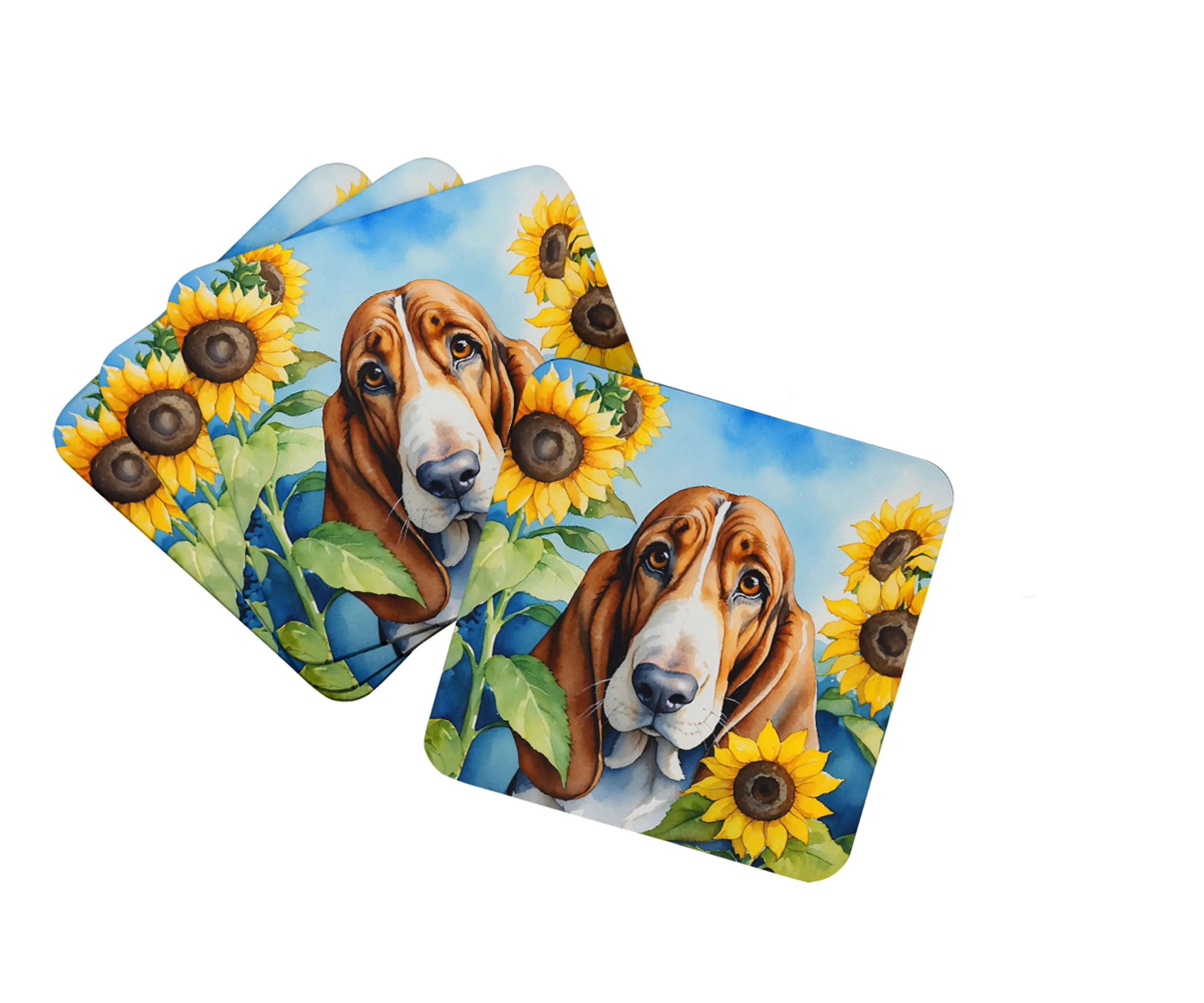 In Sunflowers Foam Coasters - Size: 3.5 | Pack Of: 1 | Collection name: In sunflowers