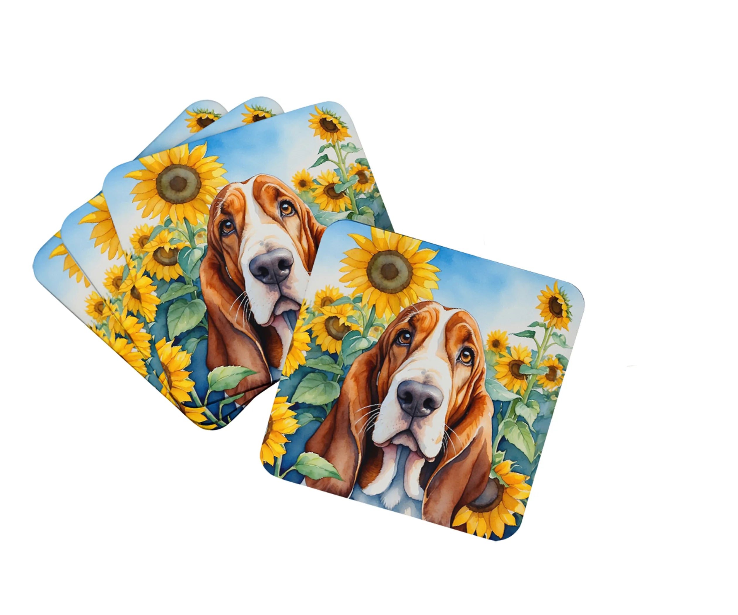 In Sunflowers Foam Coasters - Size: 3.5 | Pack Of: 1 | Collection name: In sunflowers